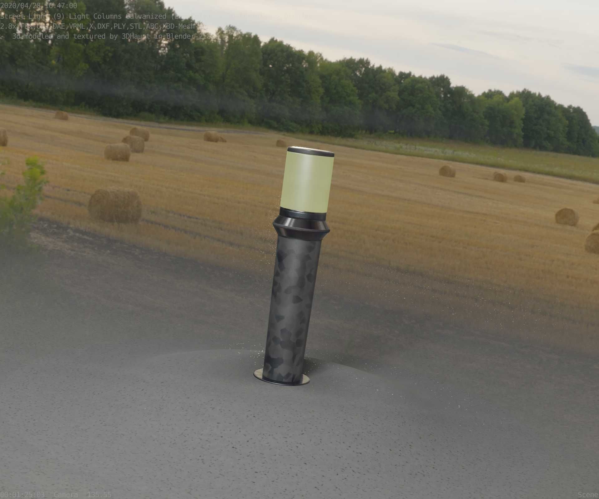 Galvanized Light-Column -21- Street-Light 9 Low-poly 3D model_57