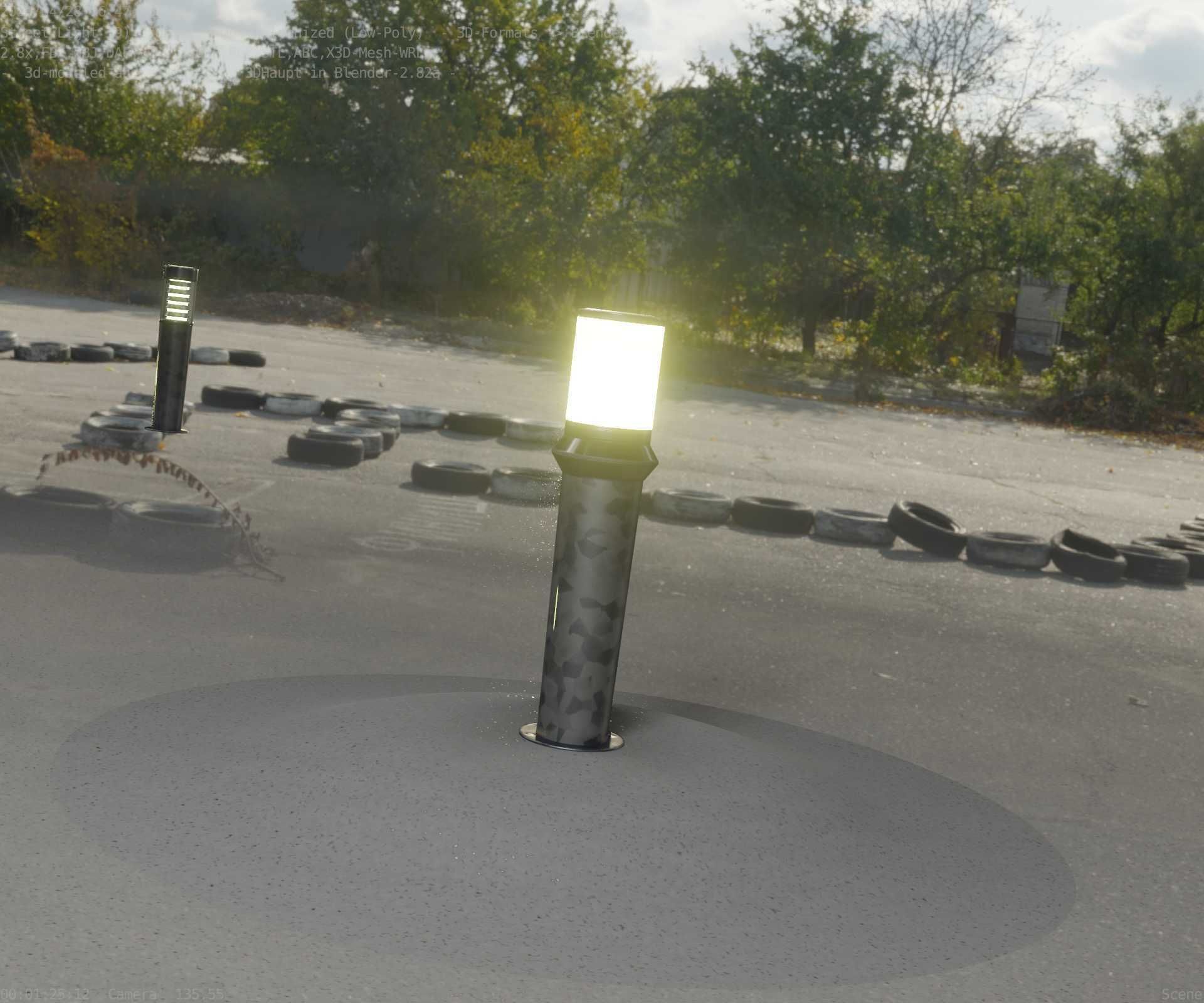 Galvanized Light-Column -21- Street-Light 9 Low-poly 3D model_66