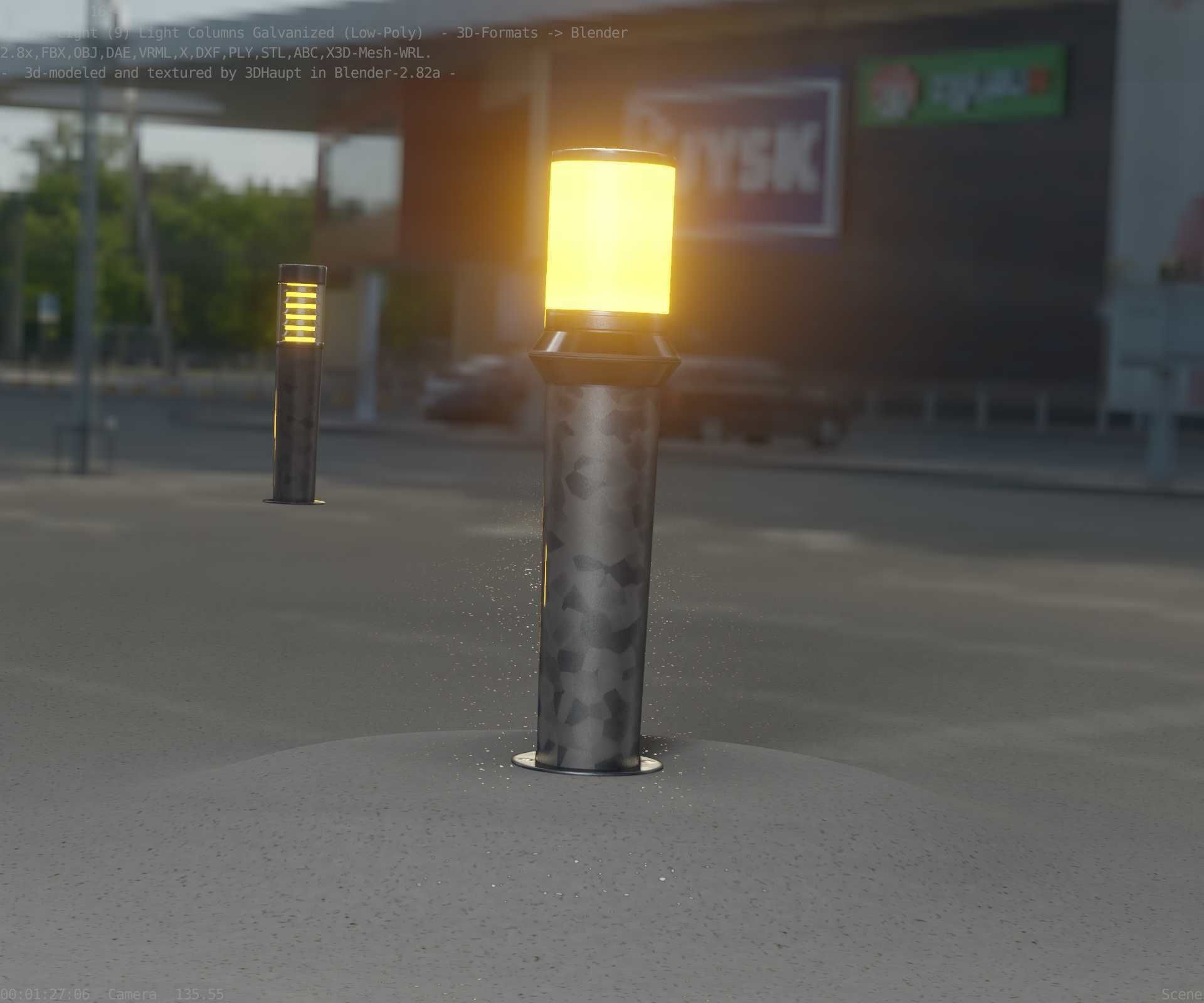 Galvanized Light-Column -21- Street-Light 9 Low-poly 3D model_94