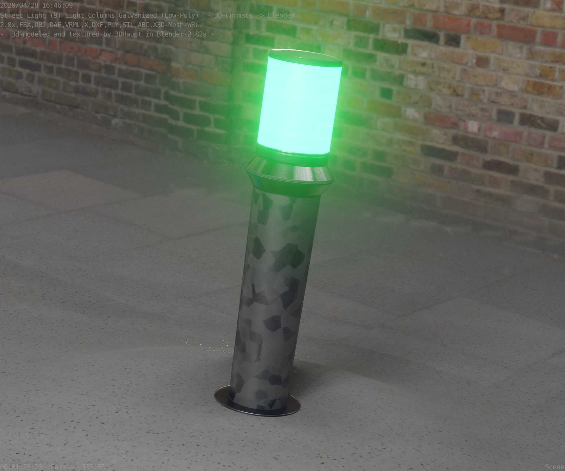 Galvanized Light-Column -21- Street-Light 9 Low-poly 3D model_29