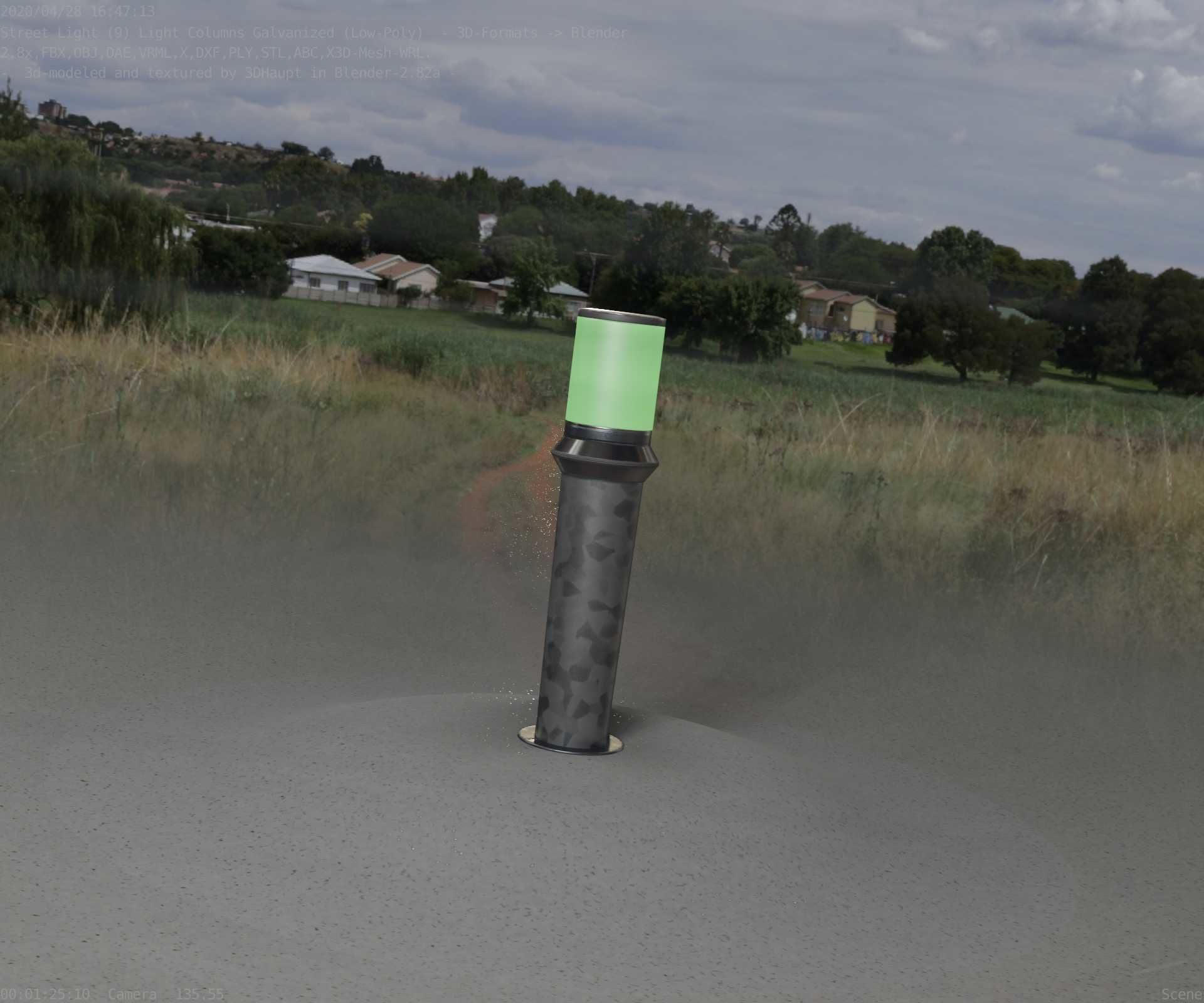 Galvanized Light-Column -21- Street-Light 9 Low-poly 3D model_64