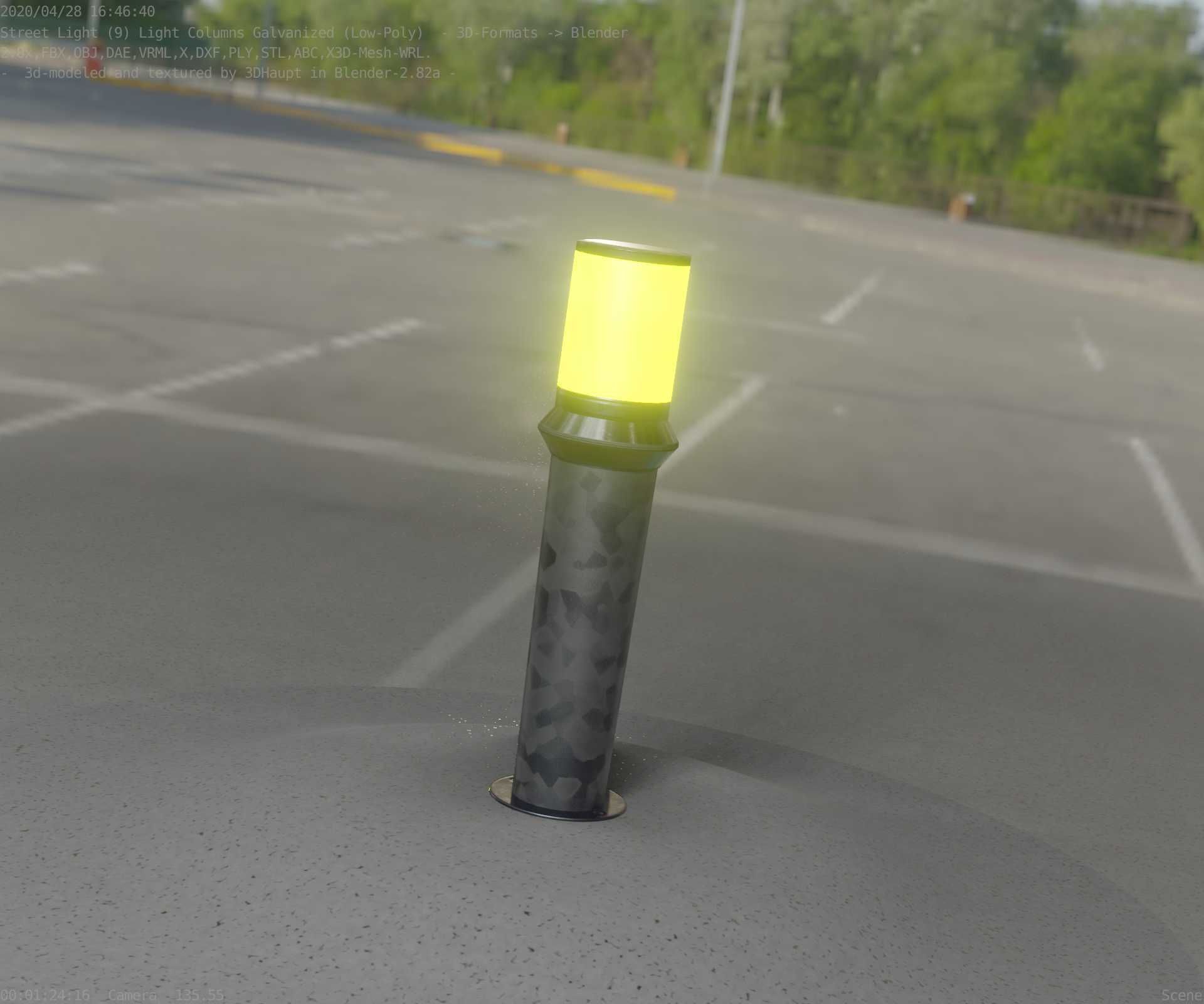 Galvanized Light-Column -21- Street-Light 9 Low-poly 3D model_46