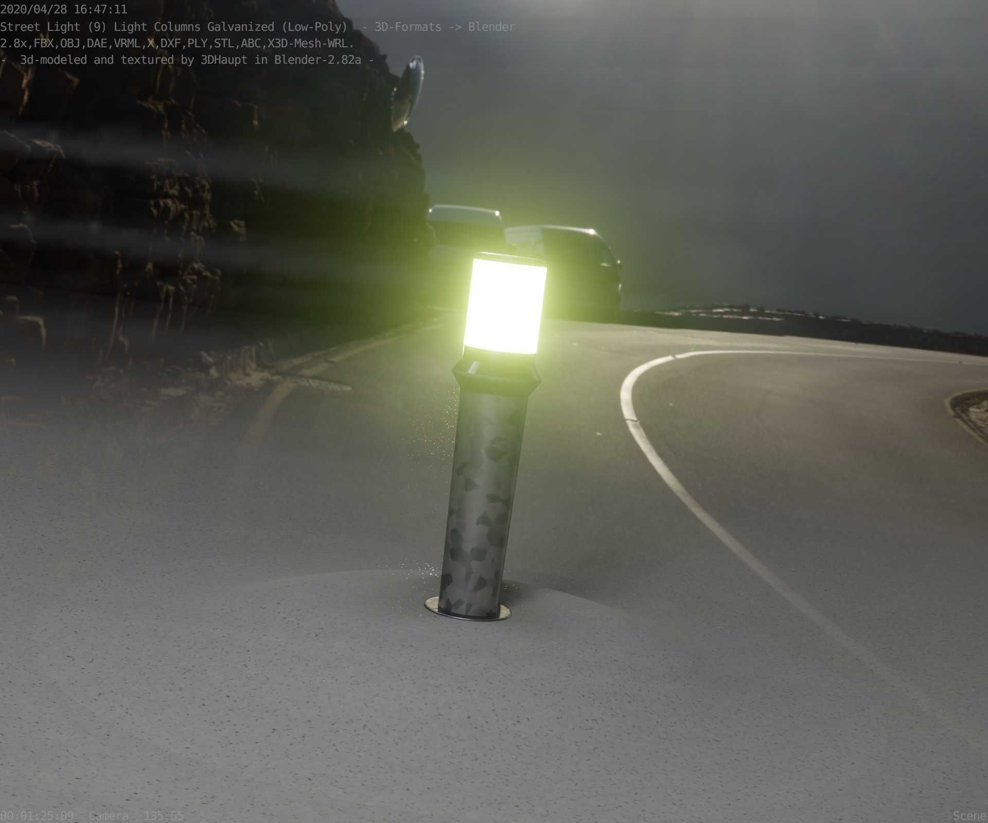 Galvanized Light-Column -21- Street-Light 9 Low-poly 3D model_63