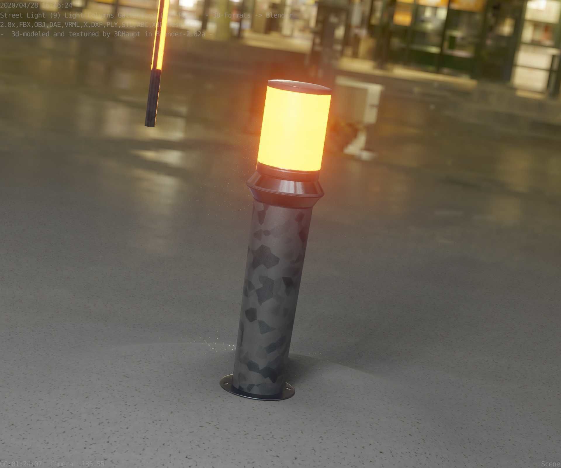 Galvanized Light-Column -21- Street-Light 9 Low-poly 3D model_37