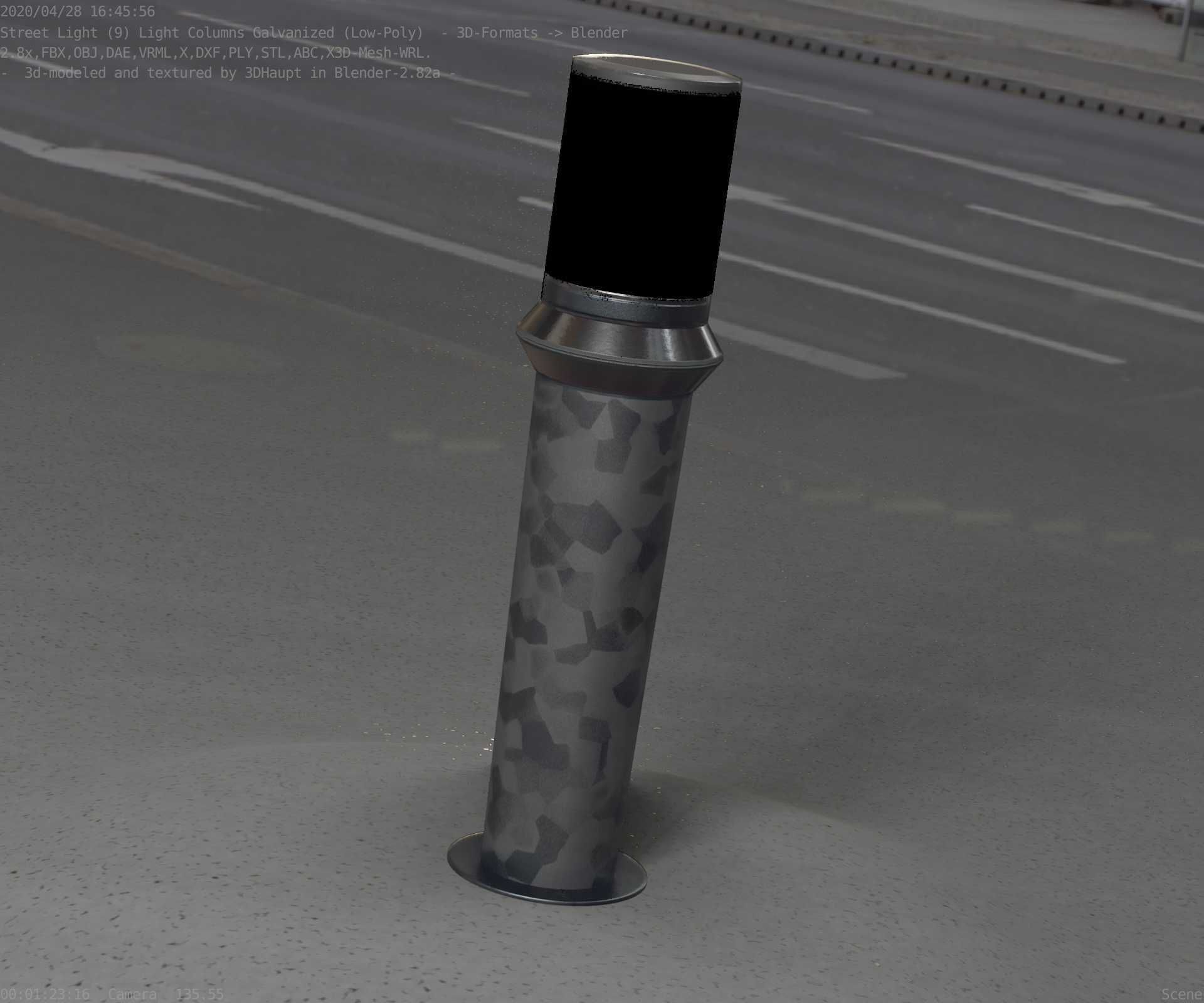 Galvanized Light-Column -21- Street-Light 9 Low-poly 3D model_22
