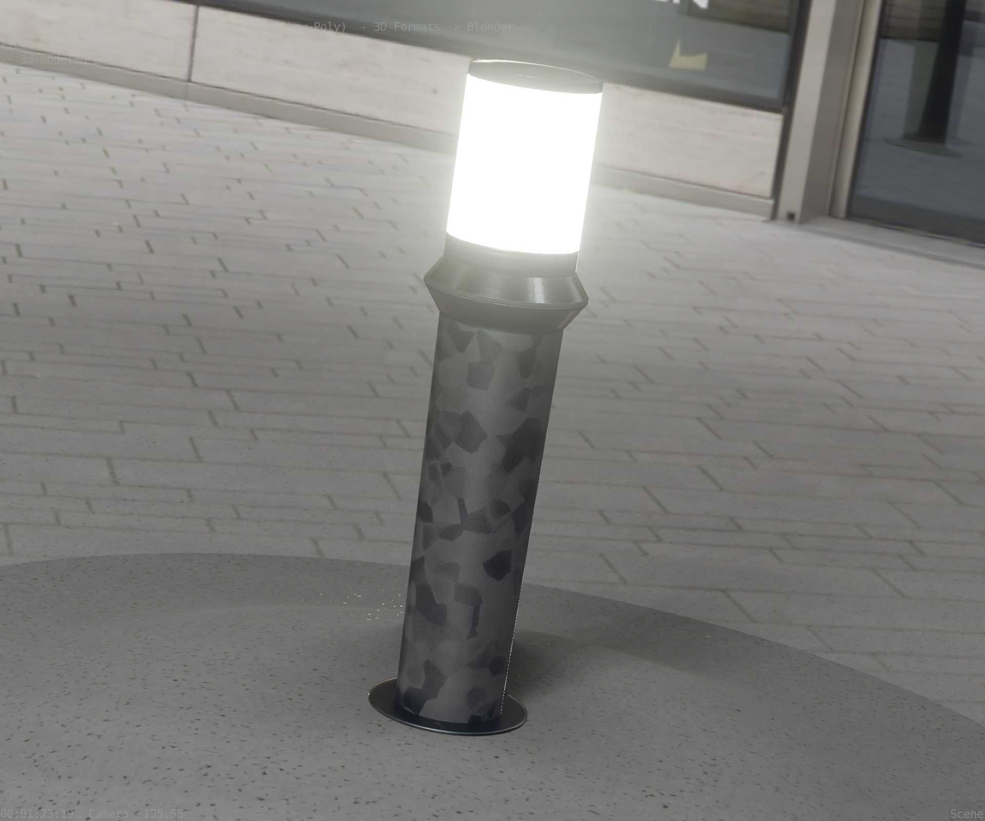 Galvanized Light-Column -21- Street-Light 9 Low-poly 3D model_25