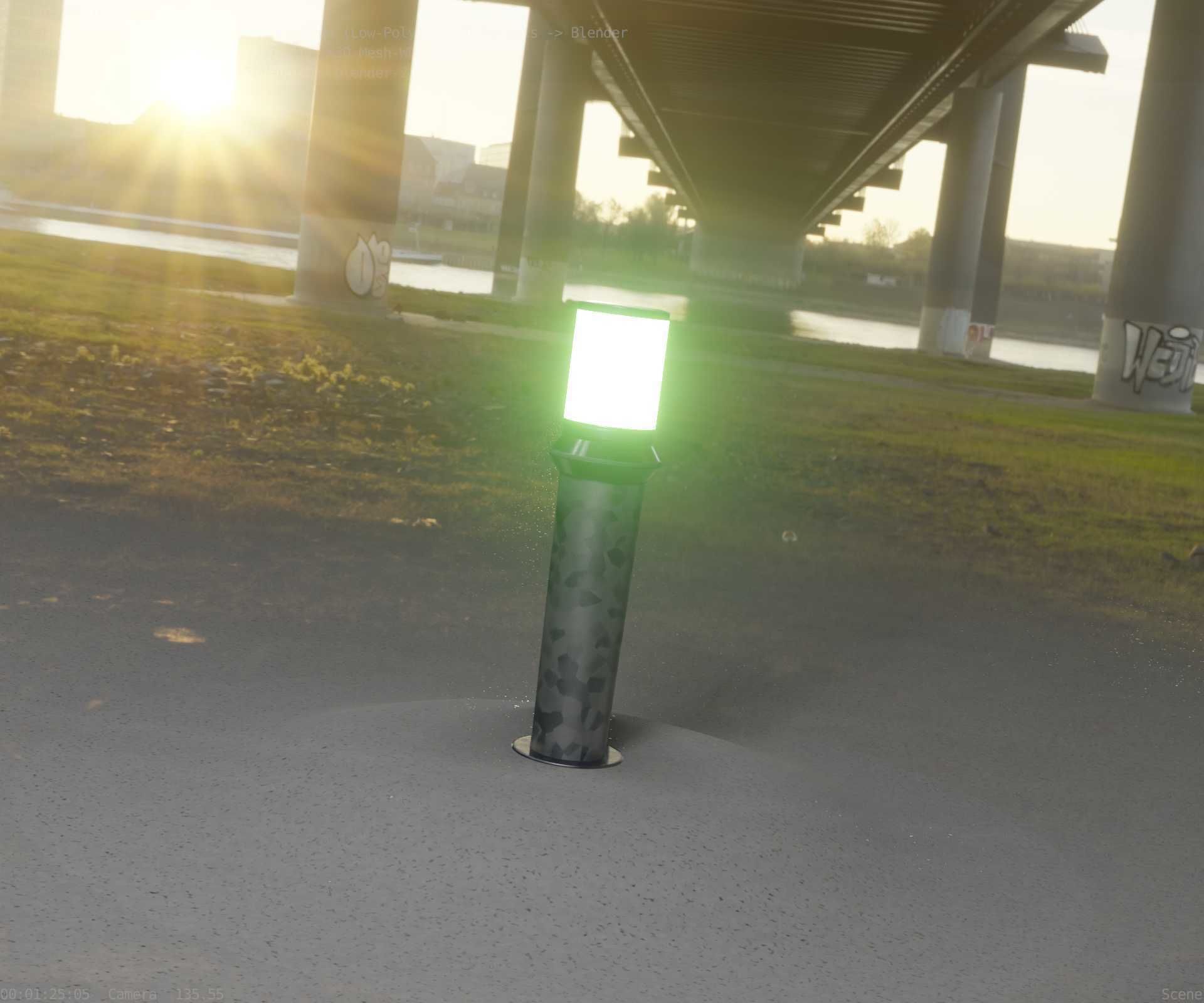 Galvanized Light-Column -21- Street-Light 9 Low-poly 3D model_59