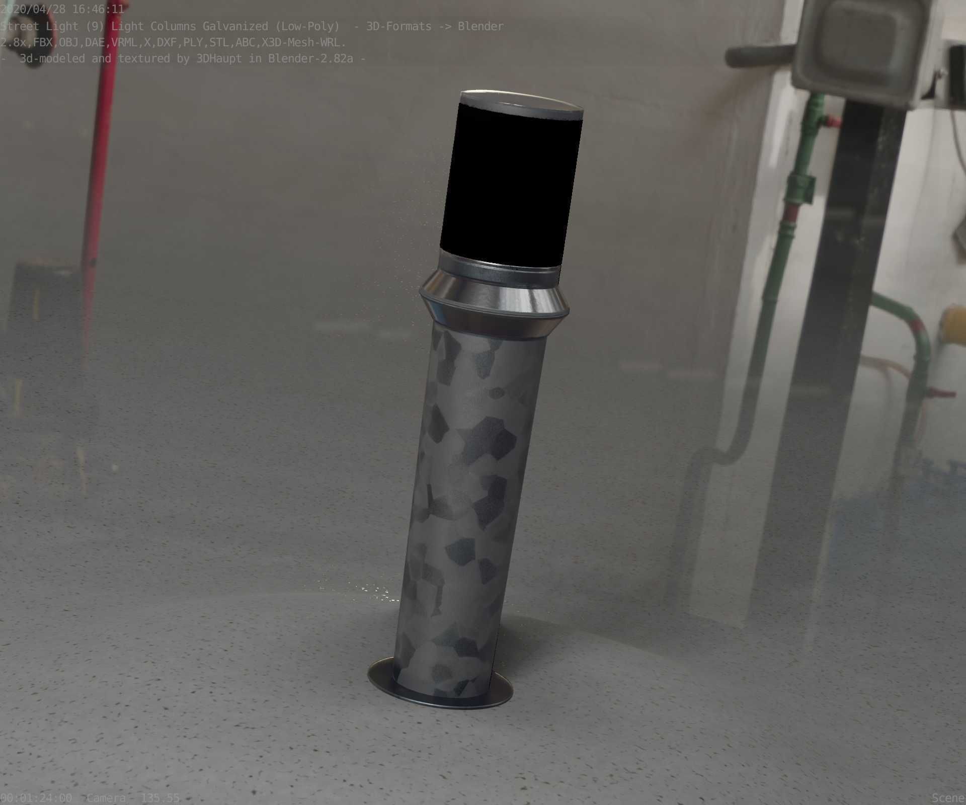 Galvanized Light-Column -21- Street-Light 9 Low-poly 3D model_30