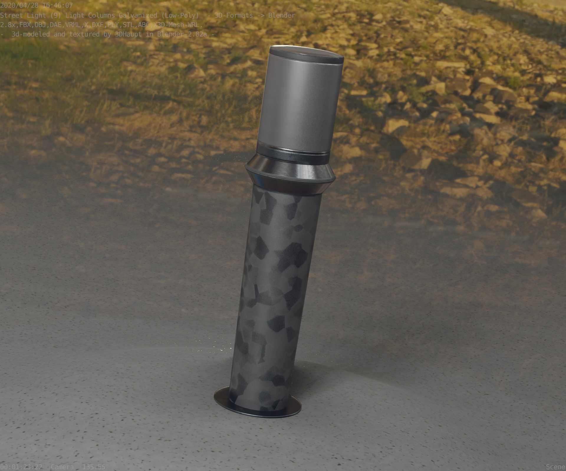Galvanized Light-Column -21- Street-Light 9 Low-poly 3D model_28