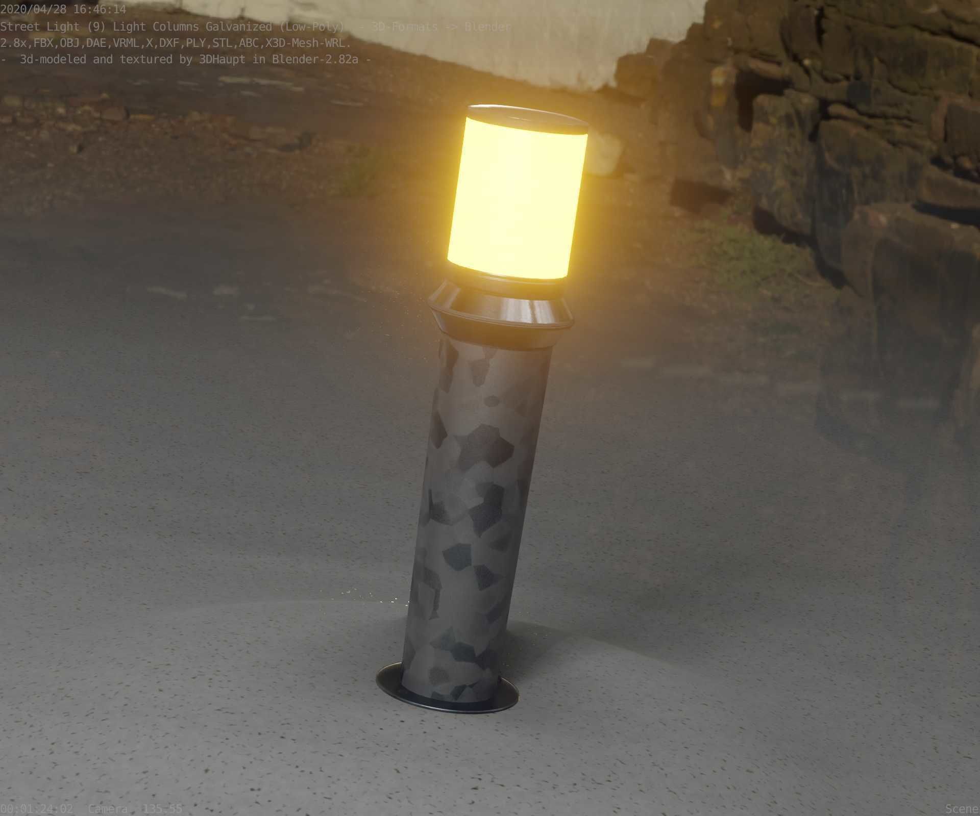 Galvanized Light-Column -21- Street-Light 9 Low-poly 3D model_32