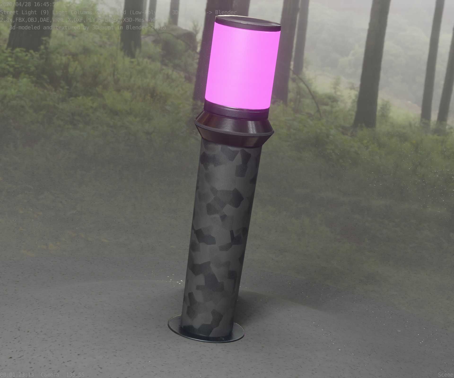 Galvanized Light-Column -21- Street-Light 9 Low-poly 3D model_19