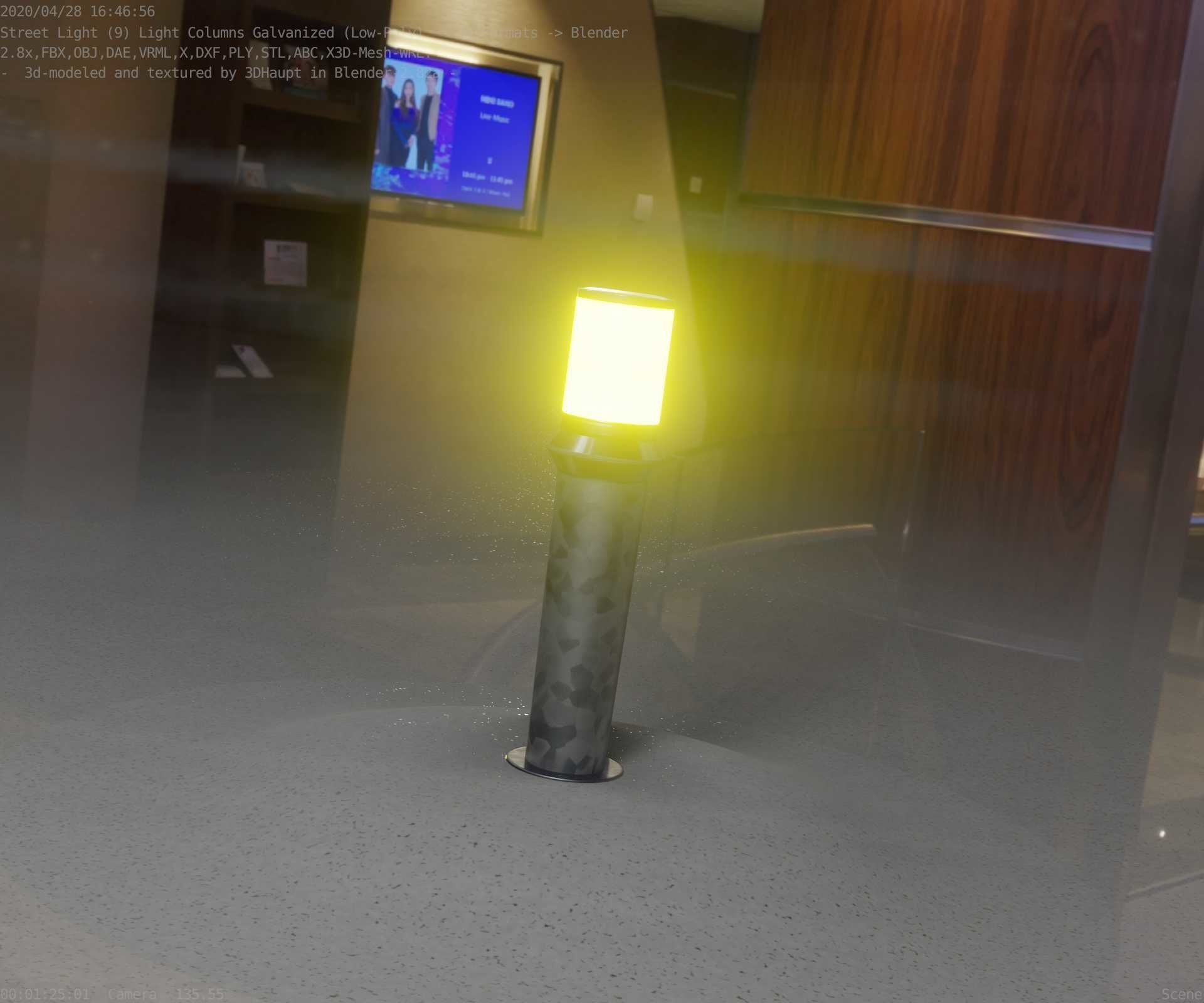 Galvanized Light-Column -21- Street-Light 9 Low-poly 3D model_55