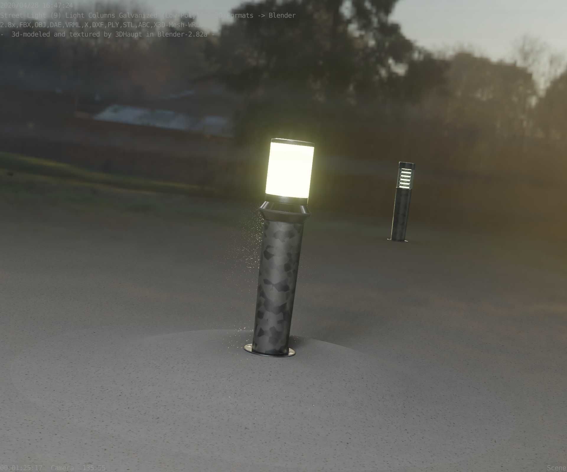 Galvanized Light-Column -21- Street-Light 9 Low-poly 3D model_71