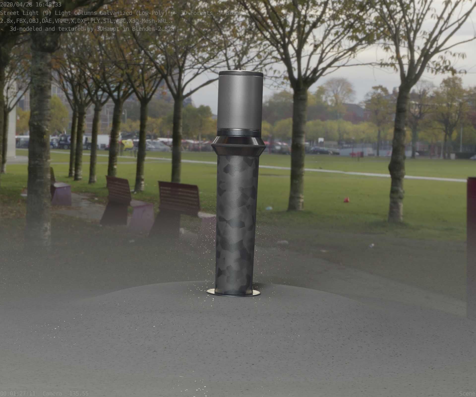 Galvanized Light-Column -21- Street-Light 9 Low-poly 3D model_99