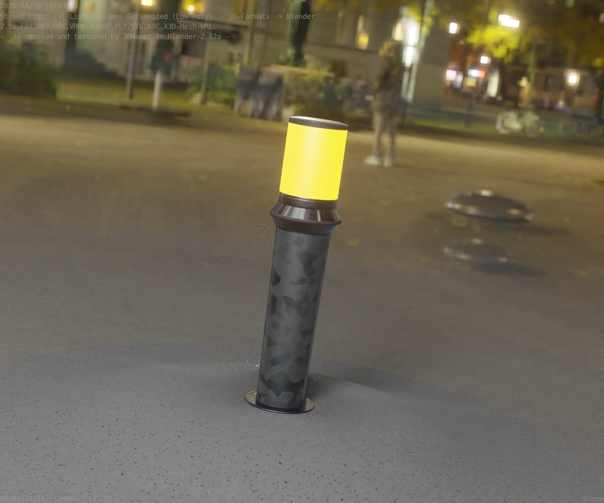 Galvanized Light-Column -21- Street-Light 9 Low-poly 3D model_45