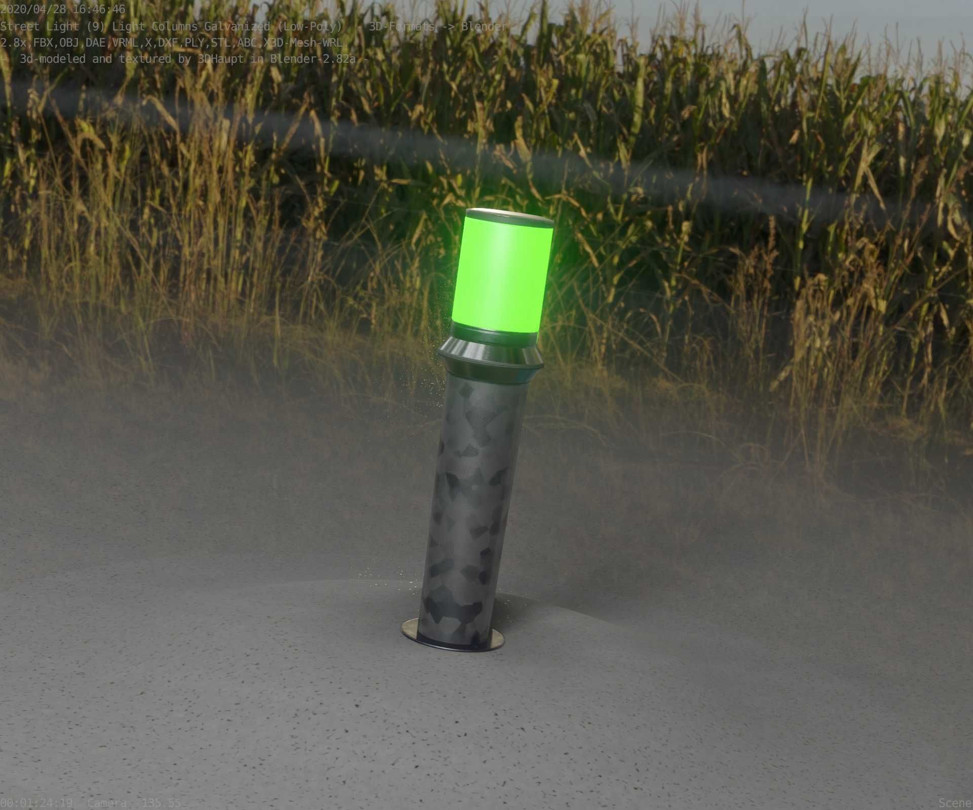 Galvanized Light-Column -21- Street-Light 9 Low-poly 3D model_49