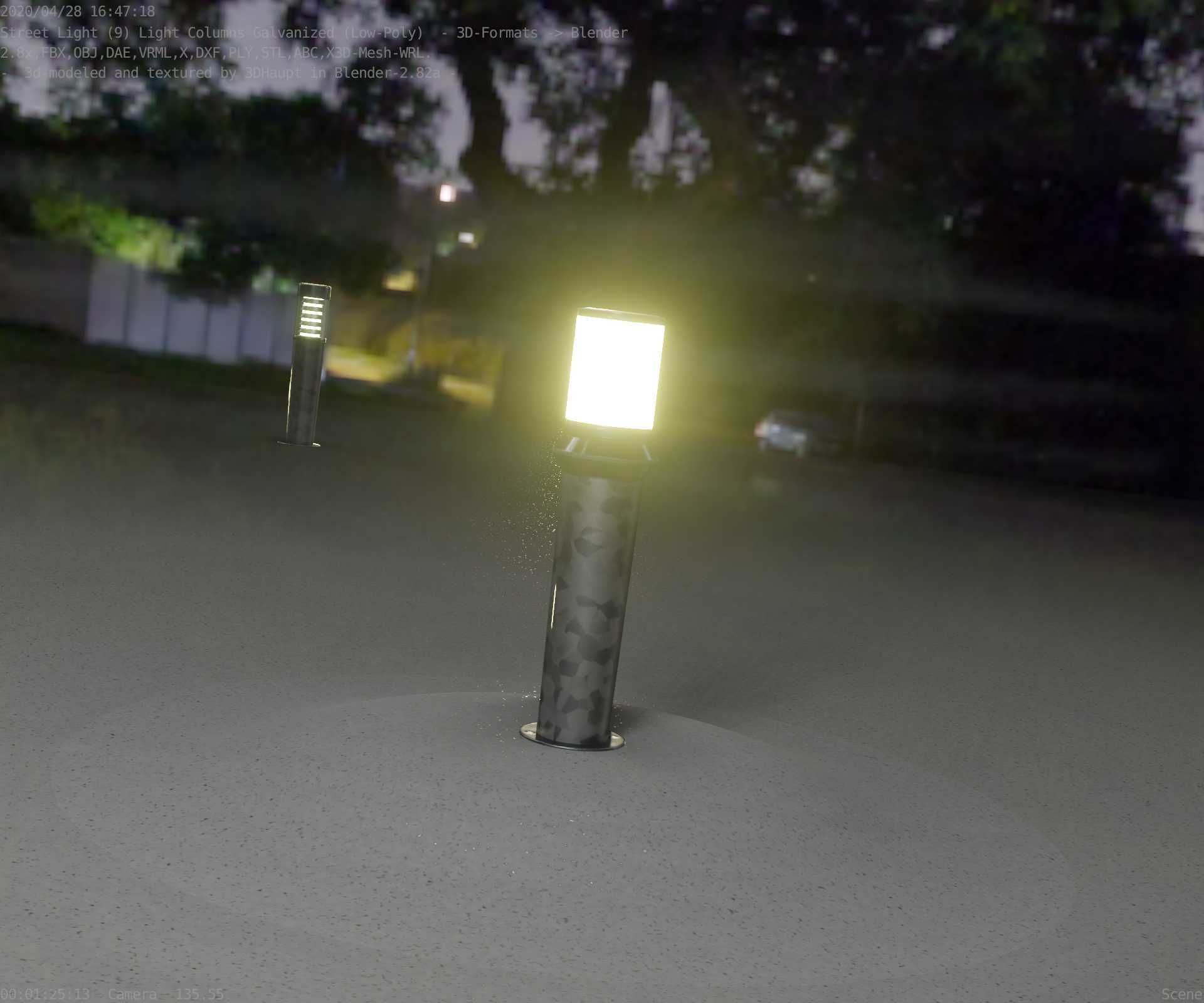 Galvanized Light-Column -21- Street-Light 9 Low-poly 3D model_67