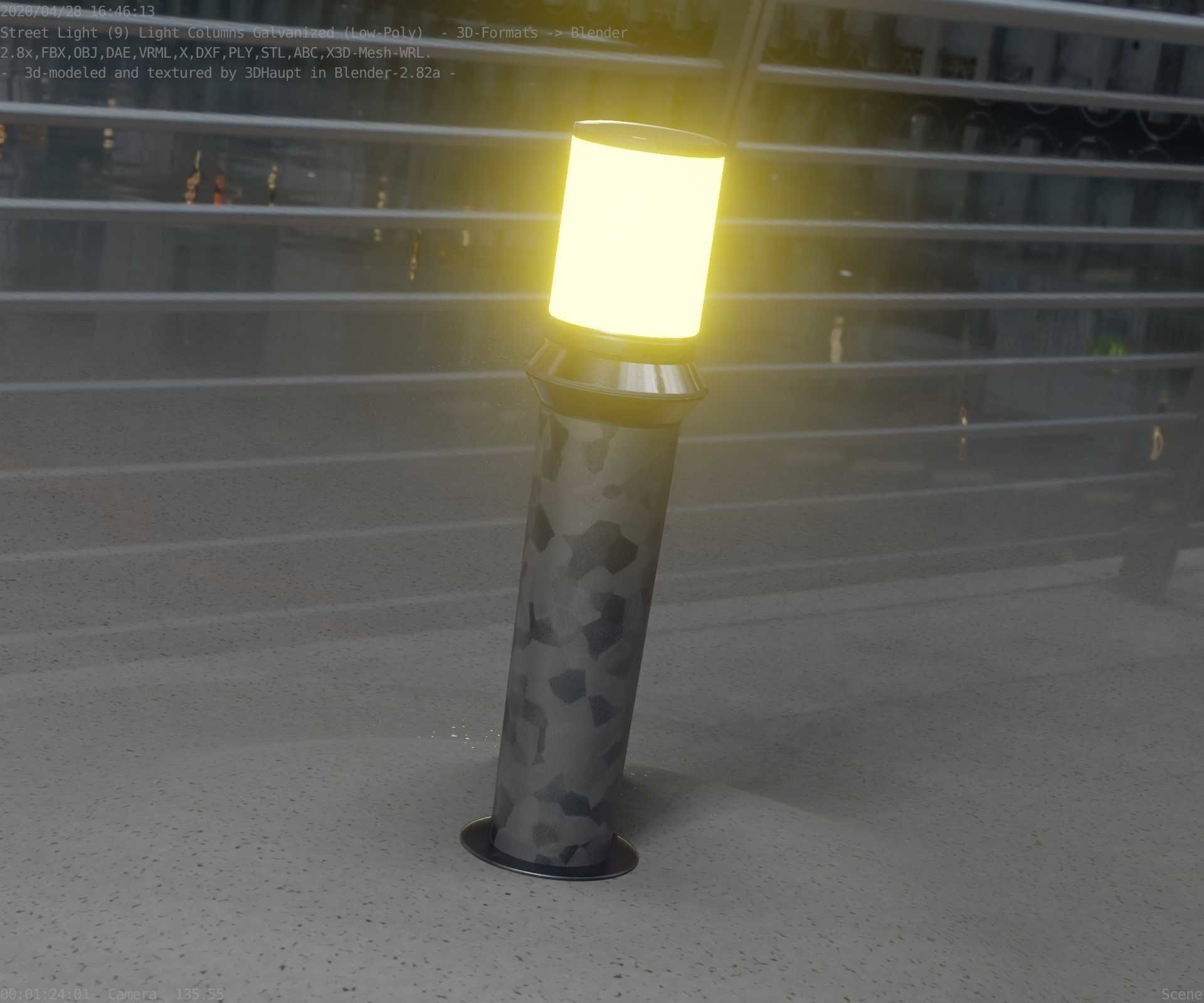 Galvanized Light-Column -21- Street-Light 9 Low-poly 3D model_31