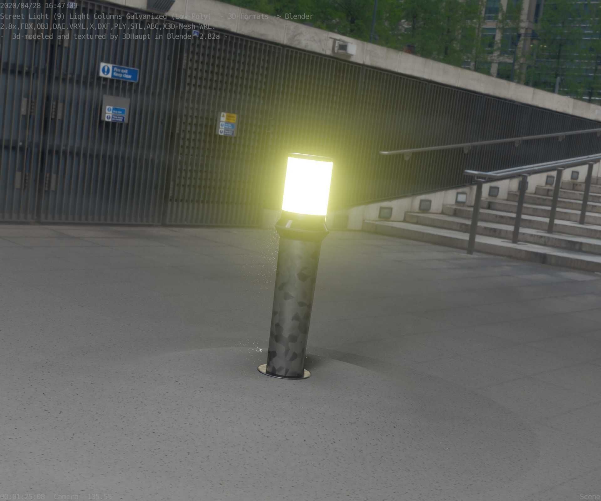 Galvanized Light-Column -21- Street-Light 9 Low-poly 3D model_62
