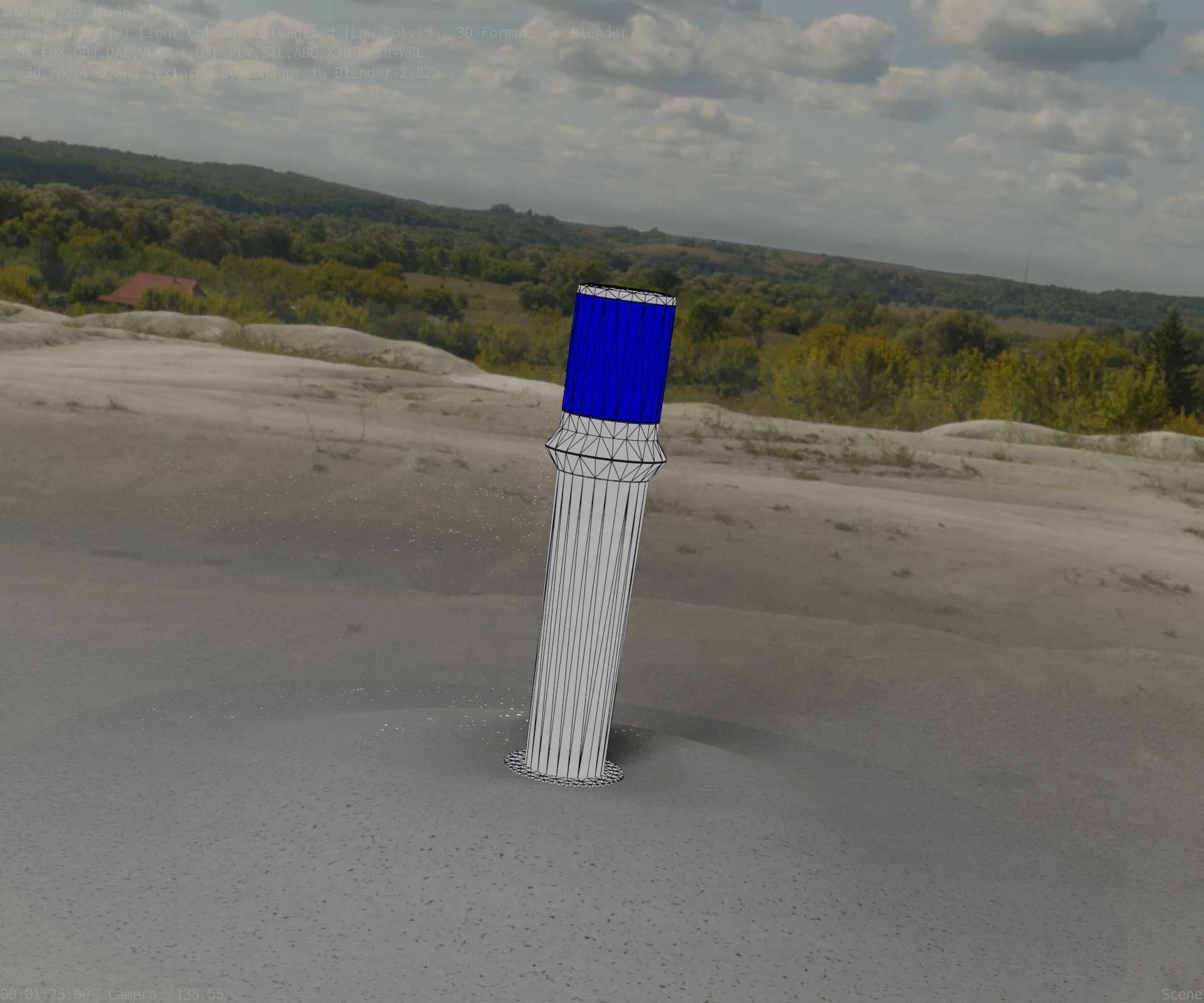Galvanized Light-Column -21- Street-Light 9 Low-poly 3D model_54
