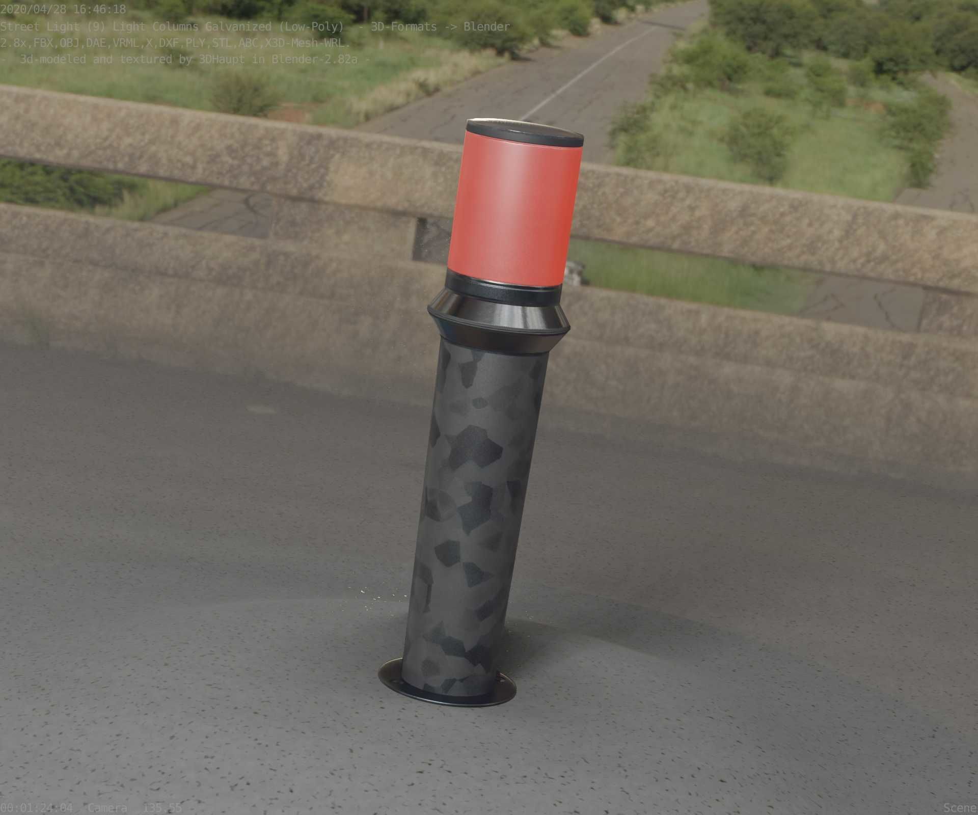 Galvanized Light-Column -21- Street-Light 9 Low-poly 3D model_34