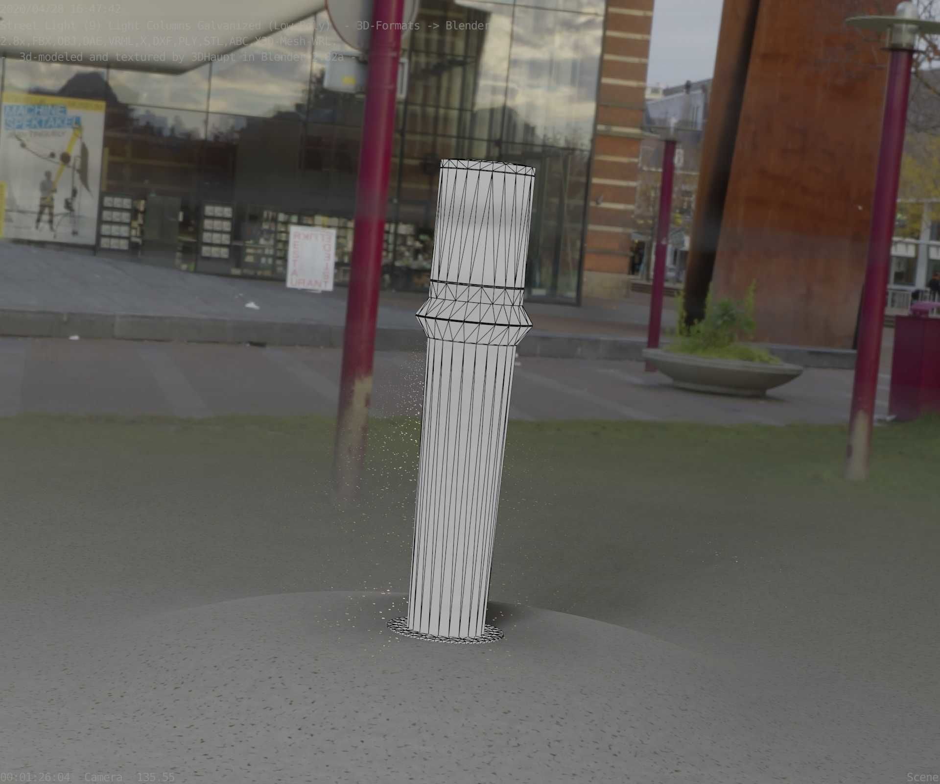 Galvanized Light-Column -21- Street-Light 9 Low-poly 3D model_82