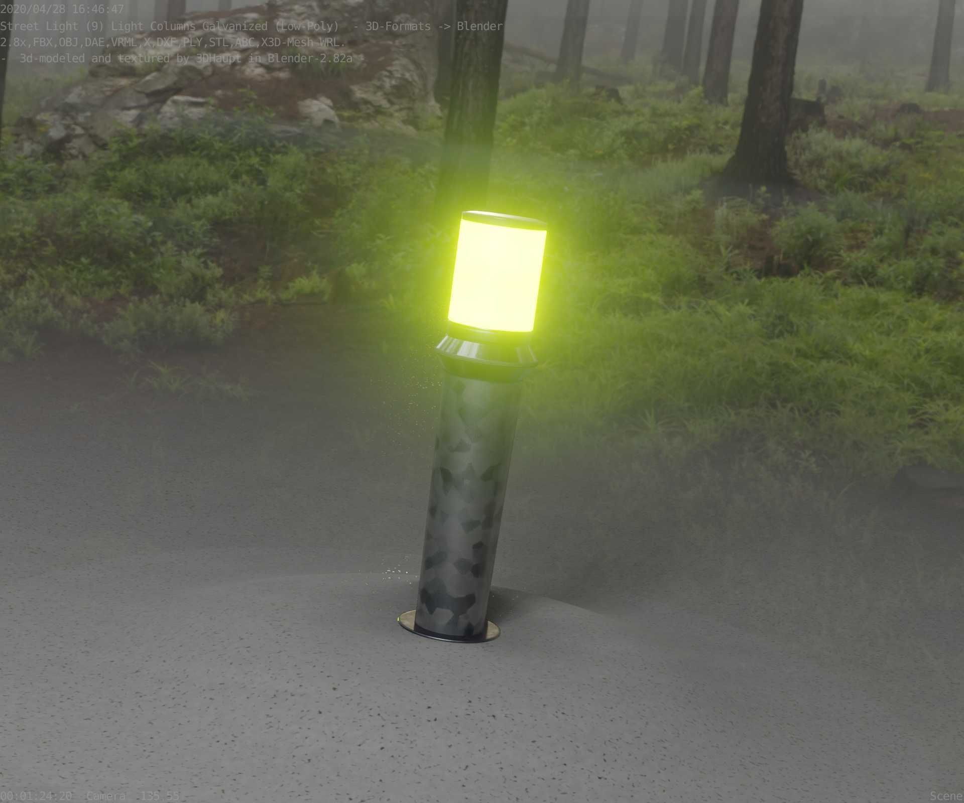 Galvanized Light-Column -21- Street-Light 9 Low-poly 3D model_50