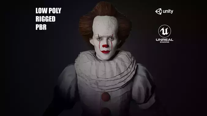 Low Poly Clown 3D Model Low-poly 3D model