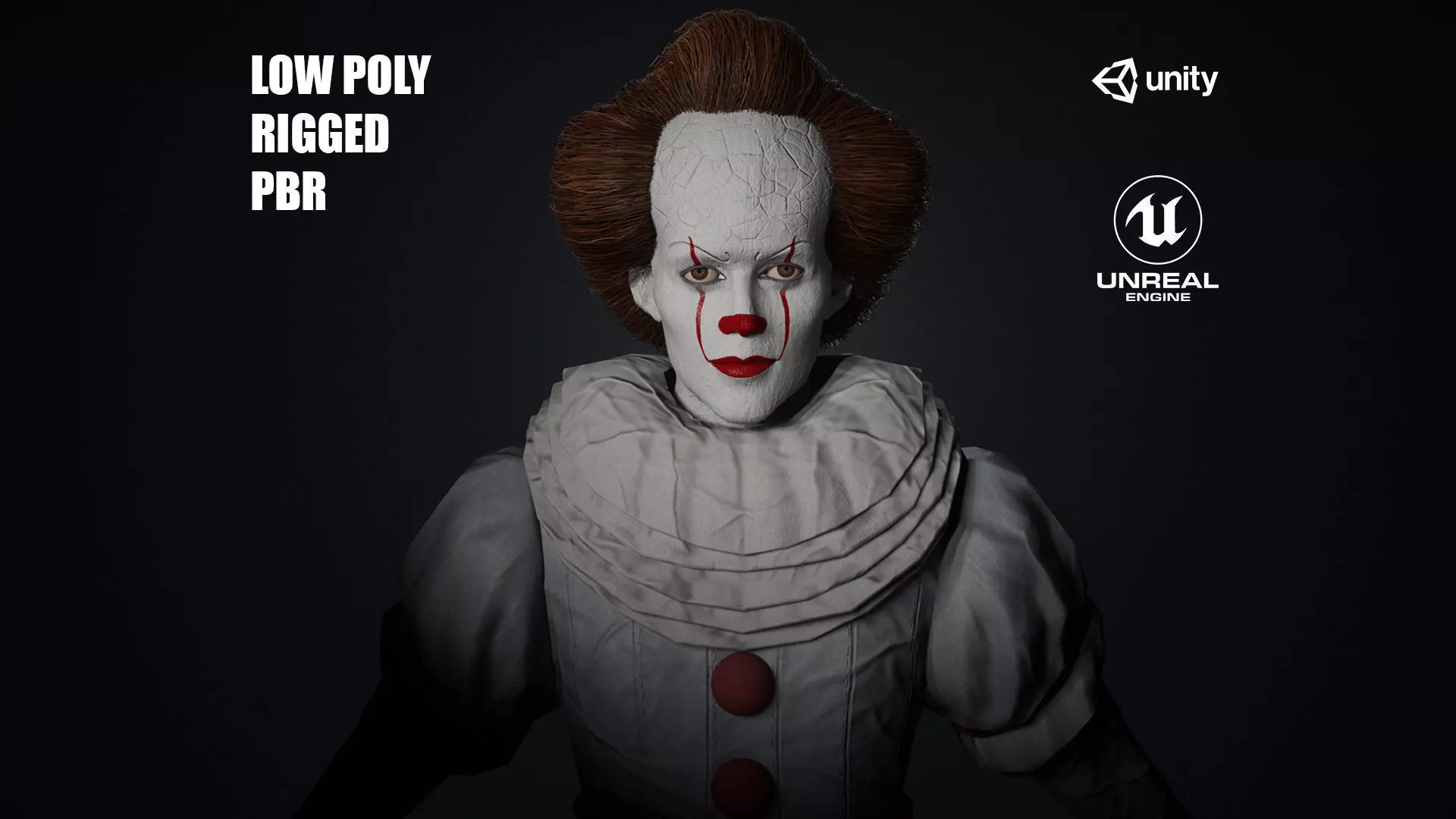 Low Poly Clown 3D Model Low-poly 3D model_0