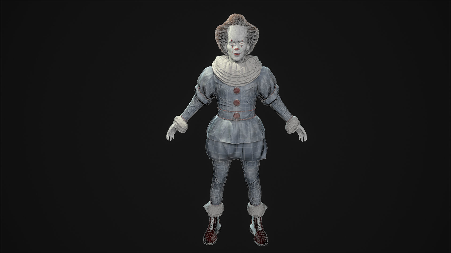 Low Poly Clown 3D Model Low-poly 3D model_8