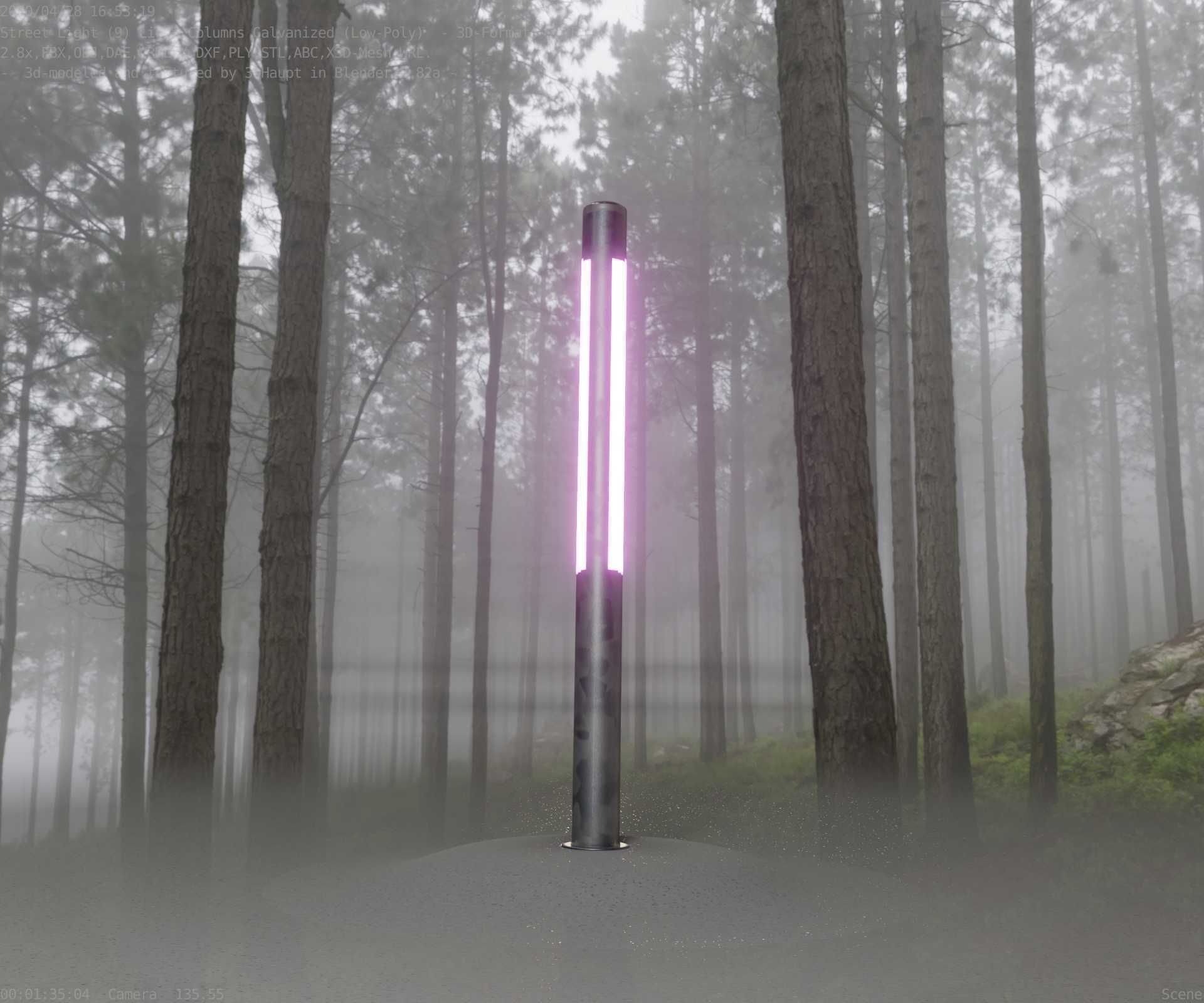 Galvanized Light-Column -23- Street-Light 9 Low-poly 3D model_93