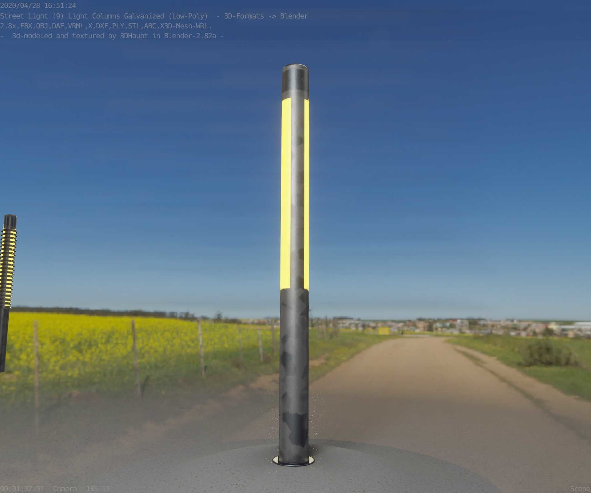 Galvanized Light-Column -23- Street-Light 9 Low-poly 3D model_26