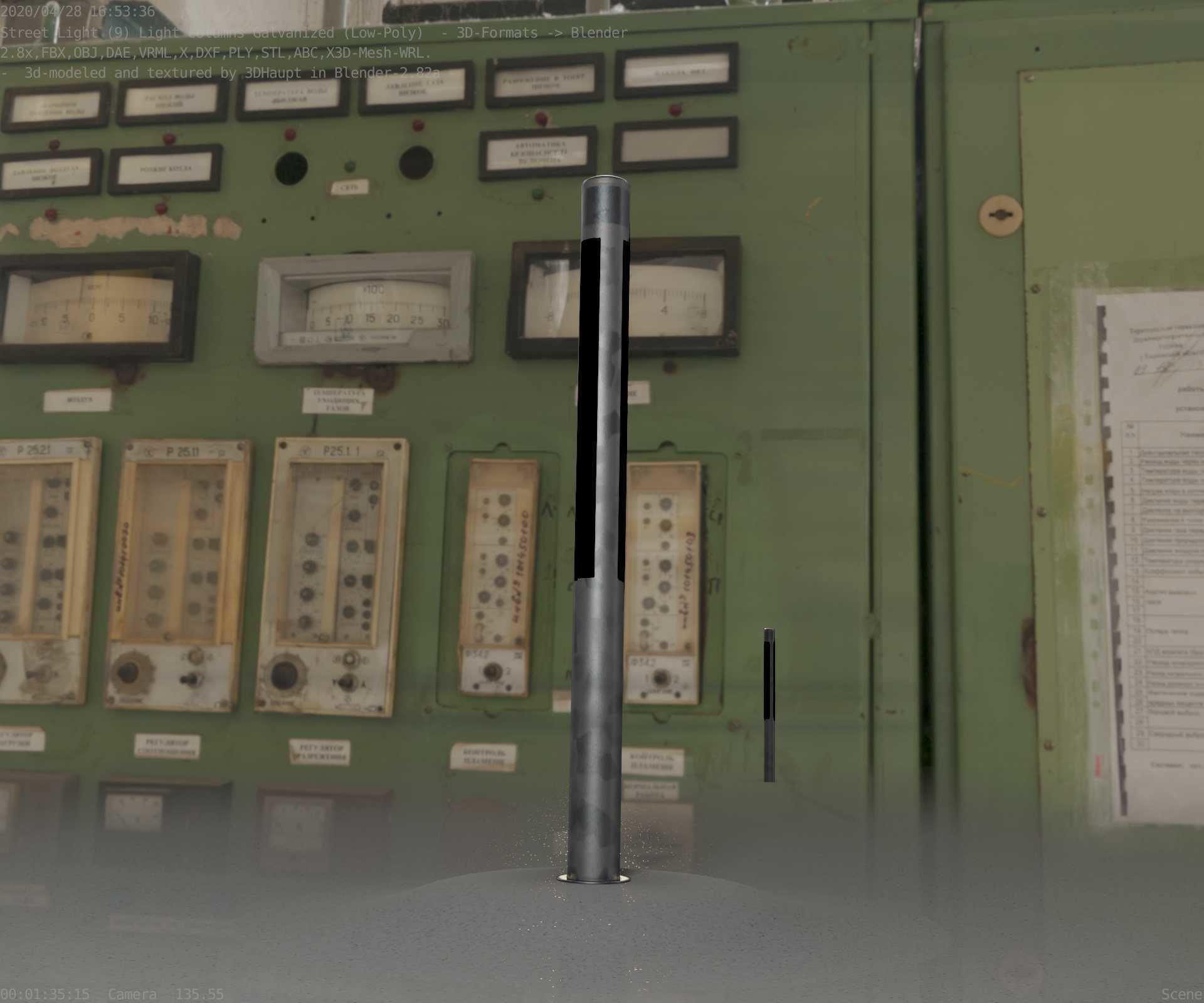 Galvanized Light-Column -23- Street-Light 9 Low-poly 3D model_95