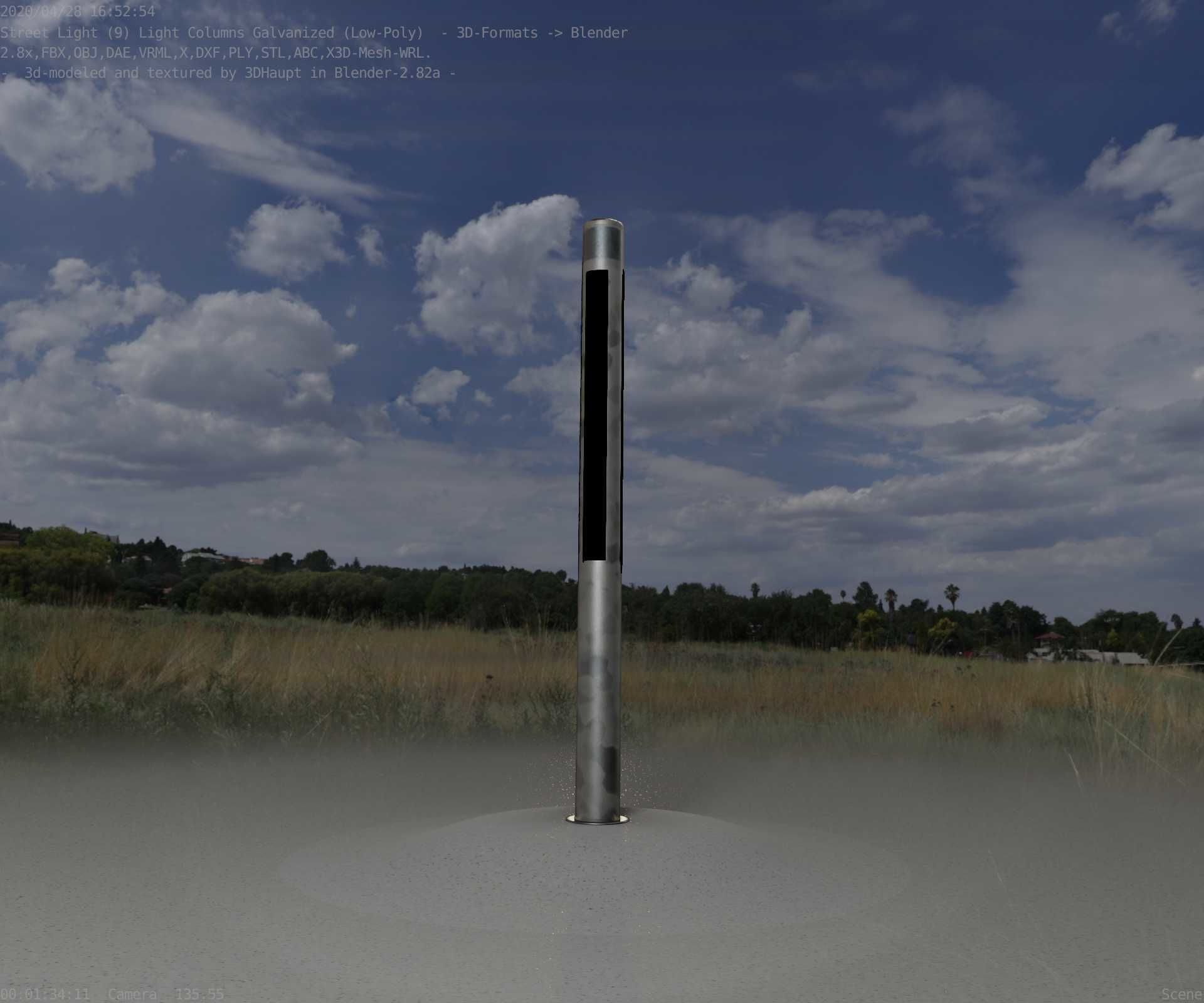 Galvanized Light-Column -23- Street-Light 9 Low-poly 3D model_76