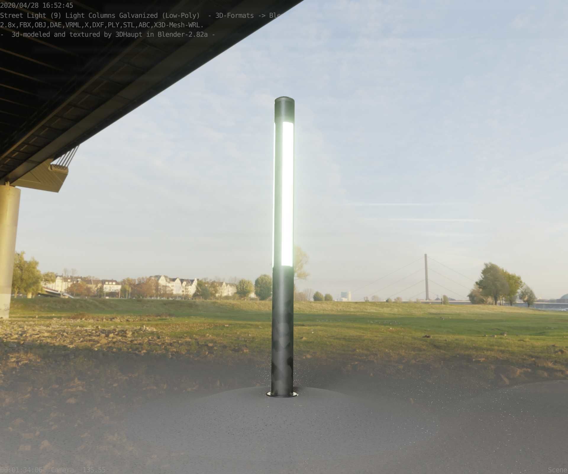 Galvanized Light-Column -23- Street-Light 9 Low-poly 3D model_71