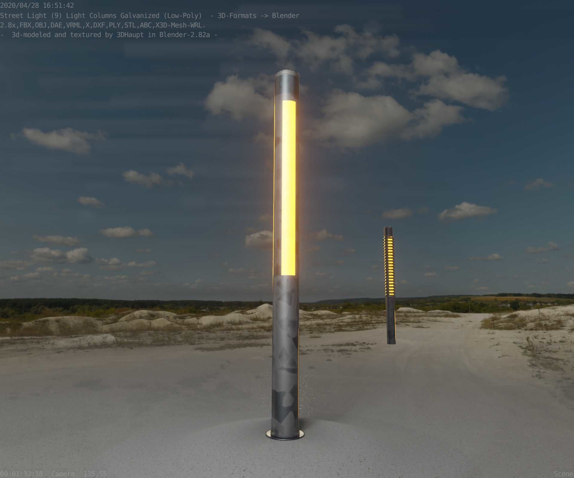 Galvanized Light-Column -23- Street-Light 9 Low-poly 3D model_37