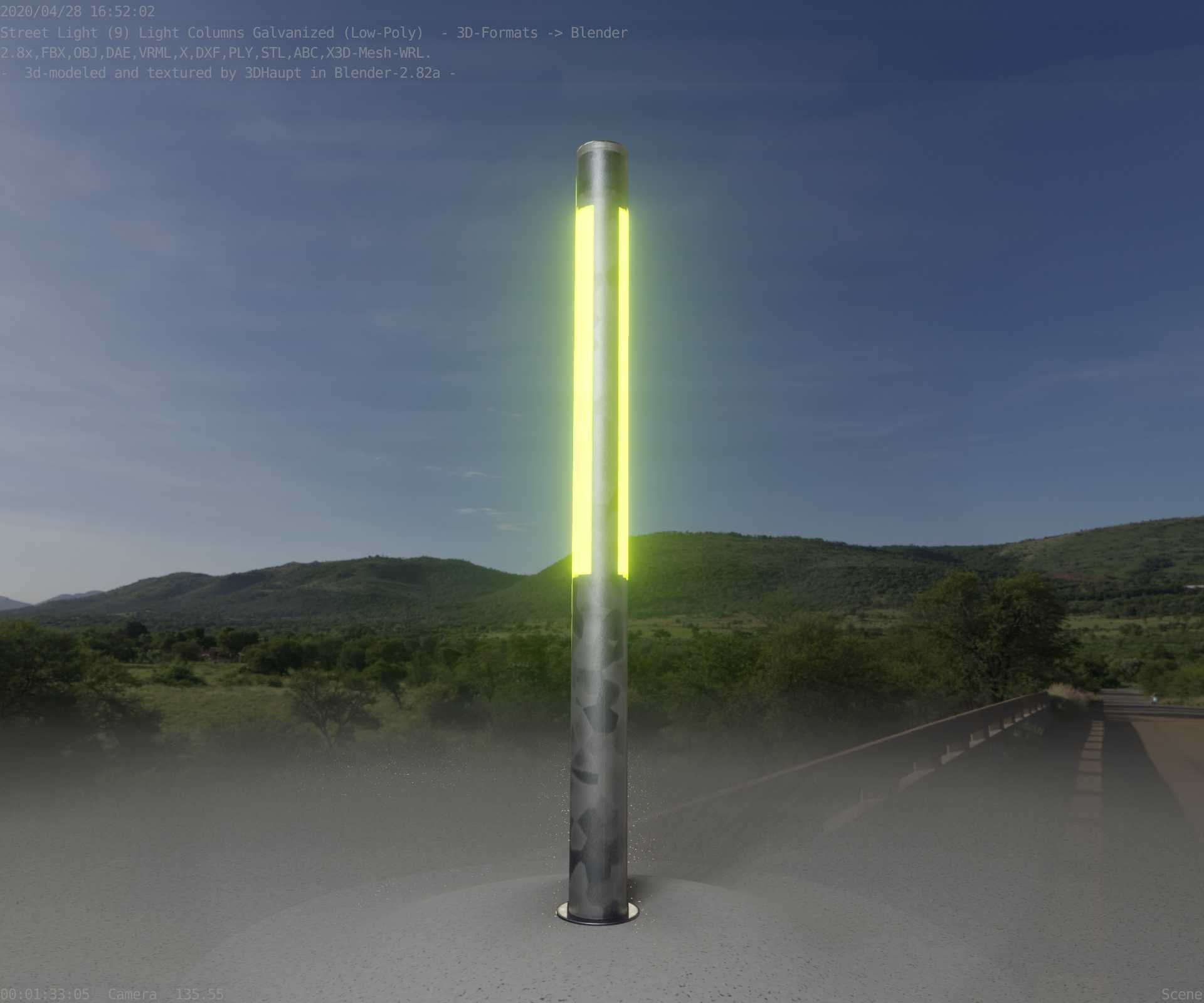 Galvanized Light-Column -23- Street-Light 9 Low-poly 3D model_48