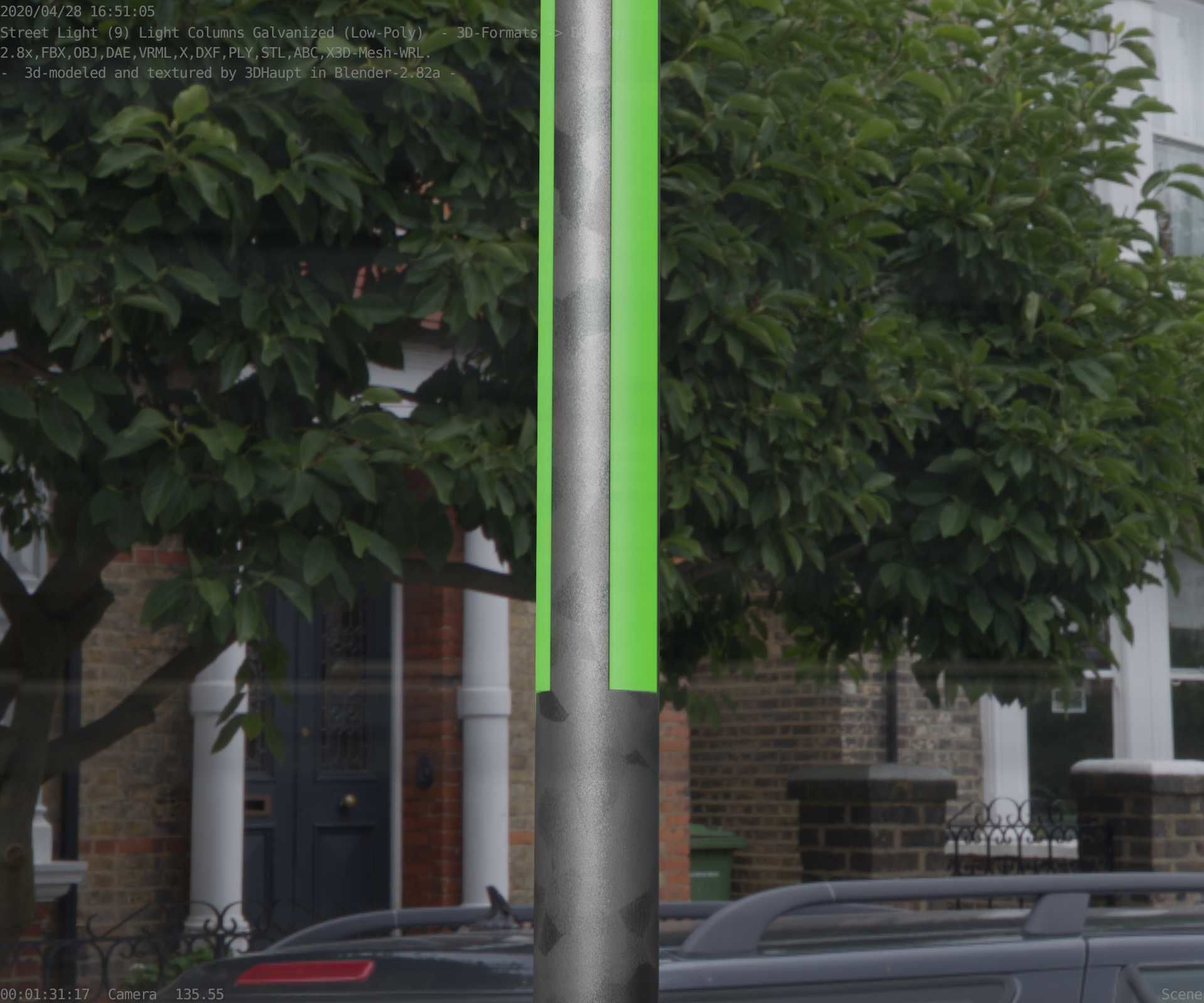 Galvanized Light-Column -23- Street-Light 9 Low-poly 3D model_12