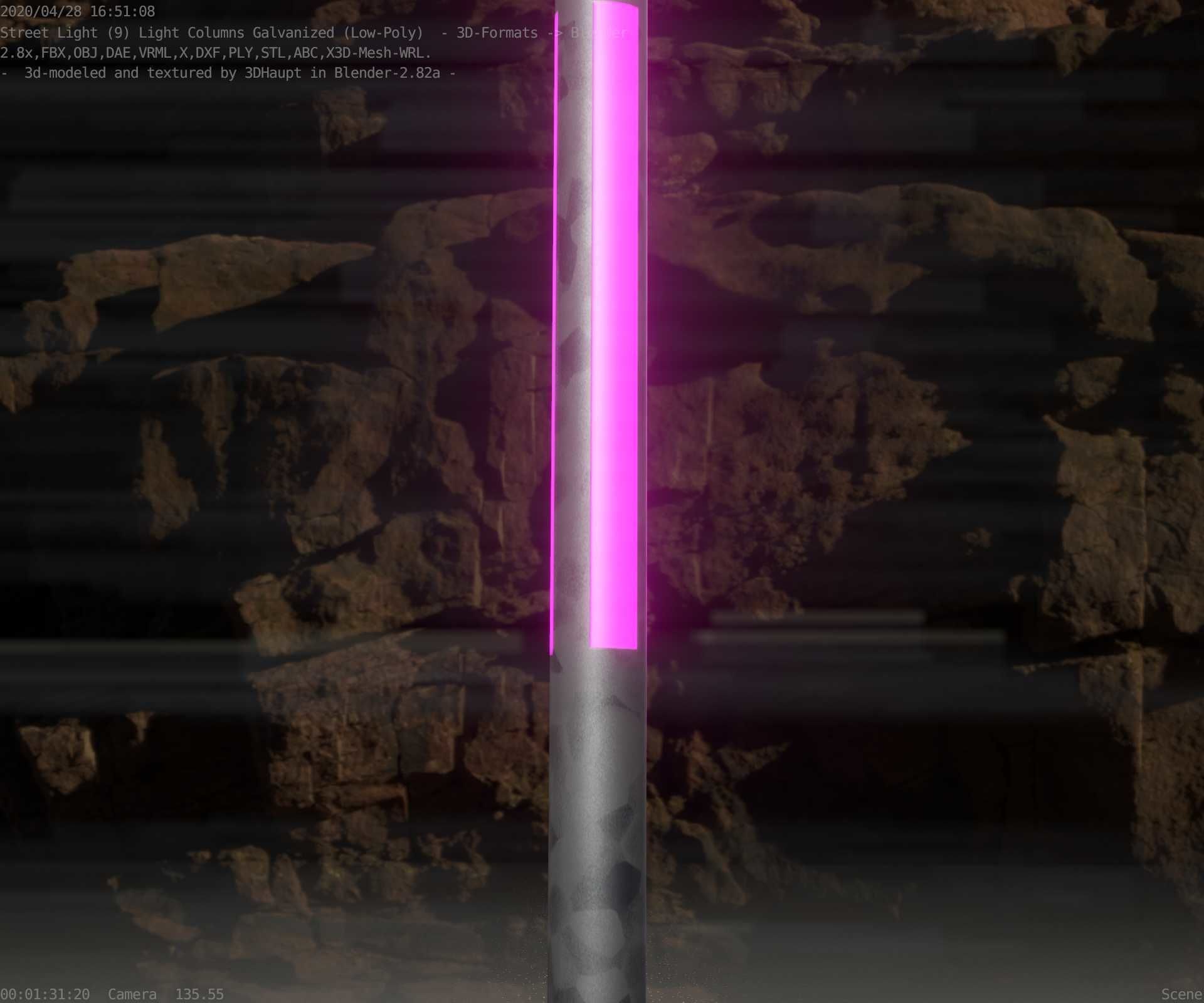 Galvanized Light-Column -23- Street-Light 9 Low-poly 3D model_15