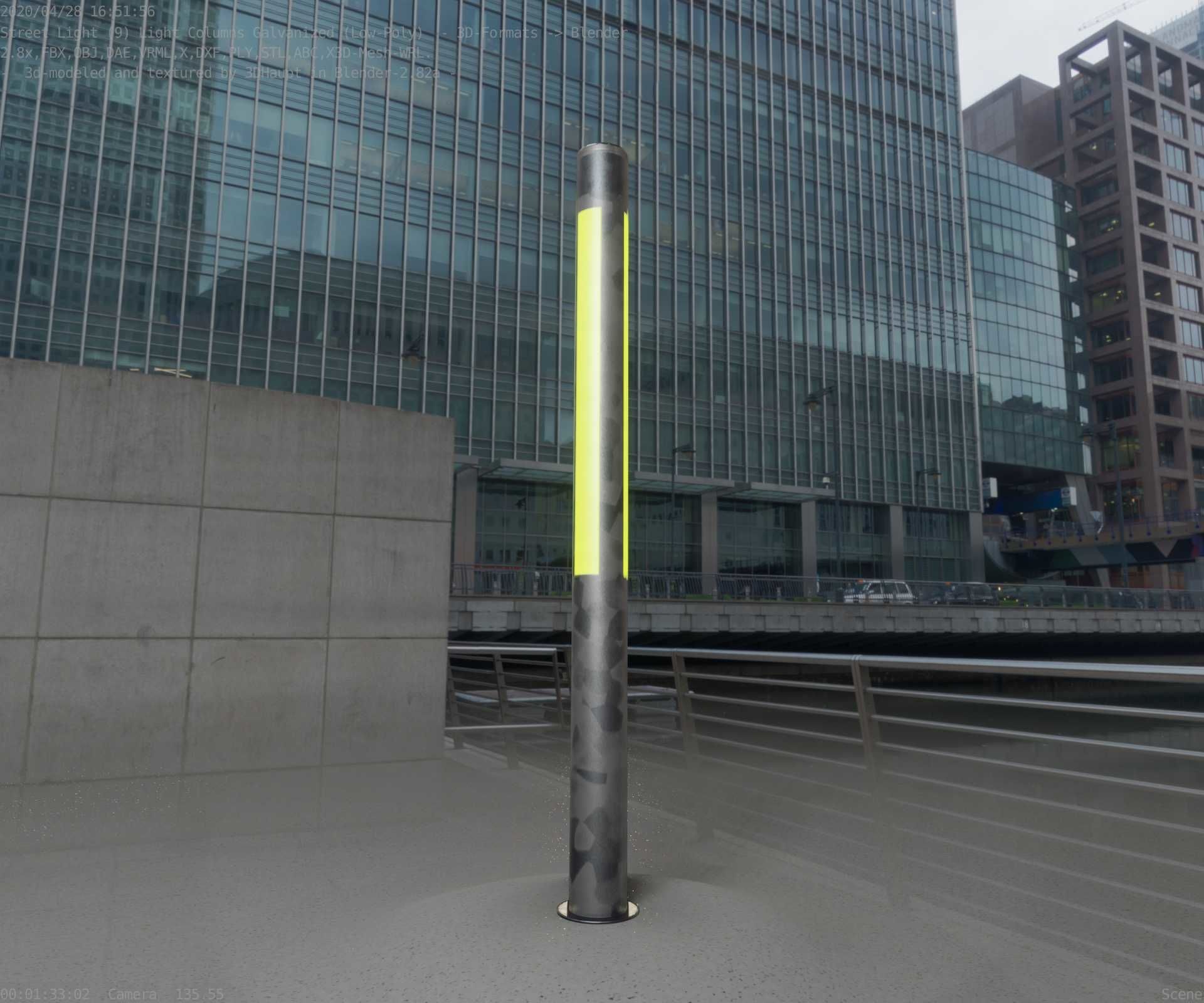 Galvanized Light-Column -23- Street-Light 9 Low-poly 3D model_45