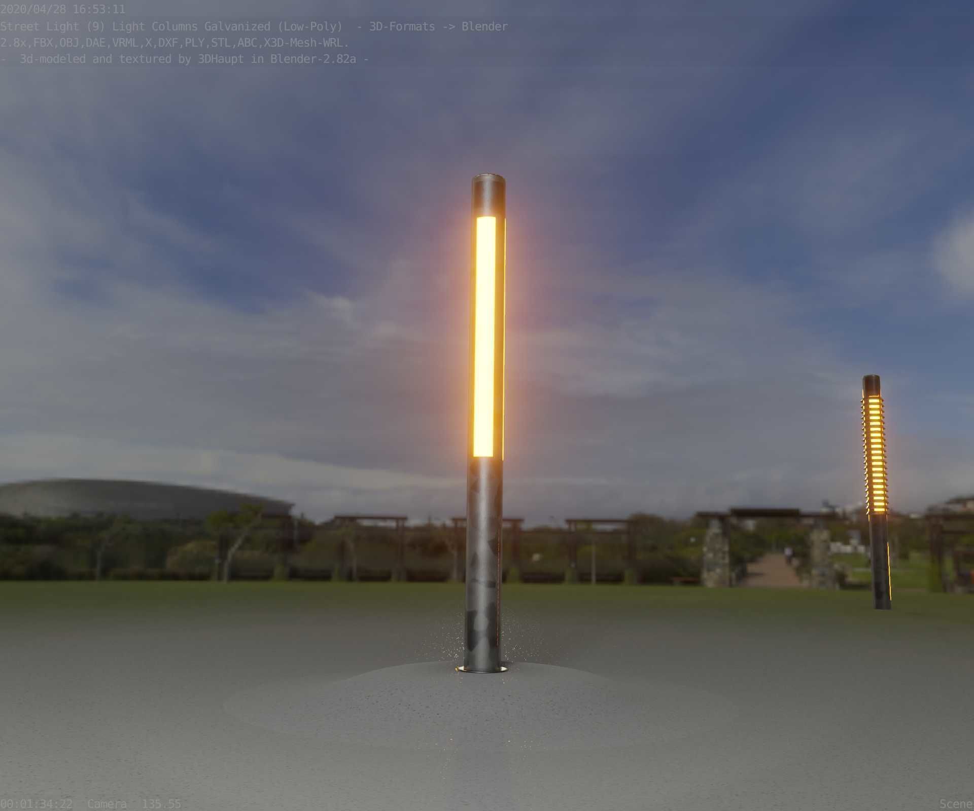 Galvanized Light-Column -23- Street-Light 9 Low-poly 3D model_87