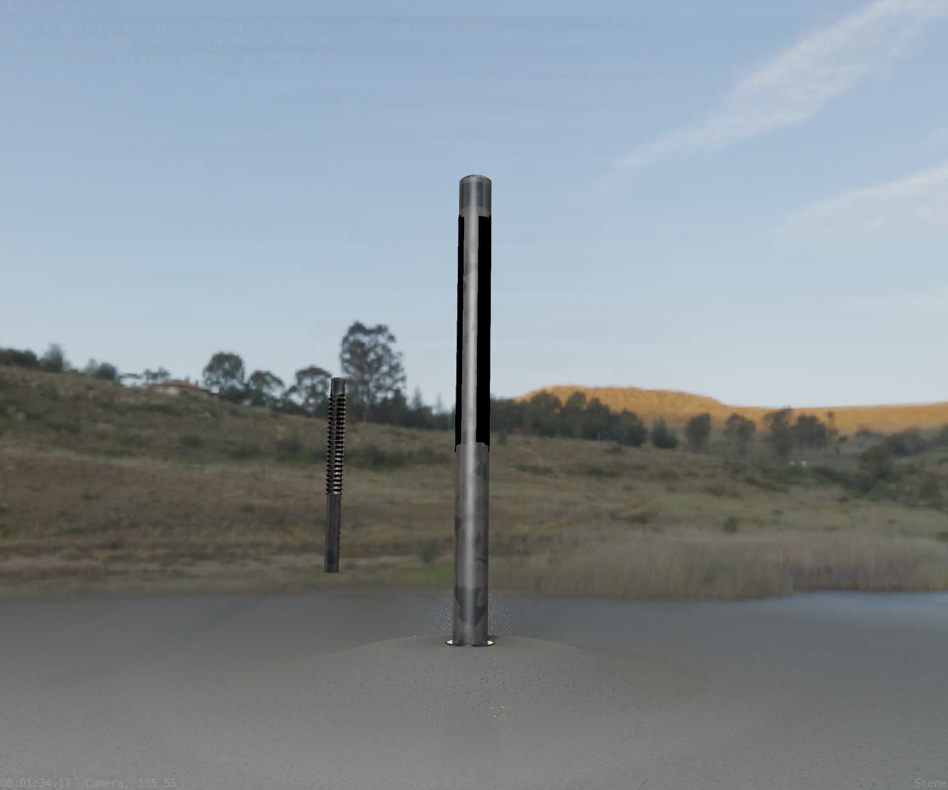 Galvanized Light-Column -23- Street-Light 9 Low-poly 3D model_82