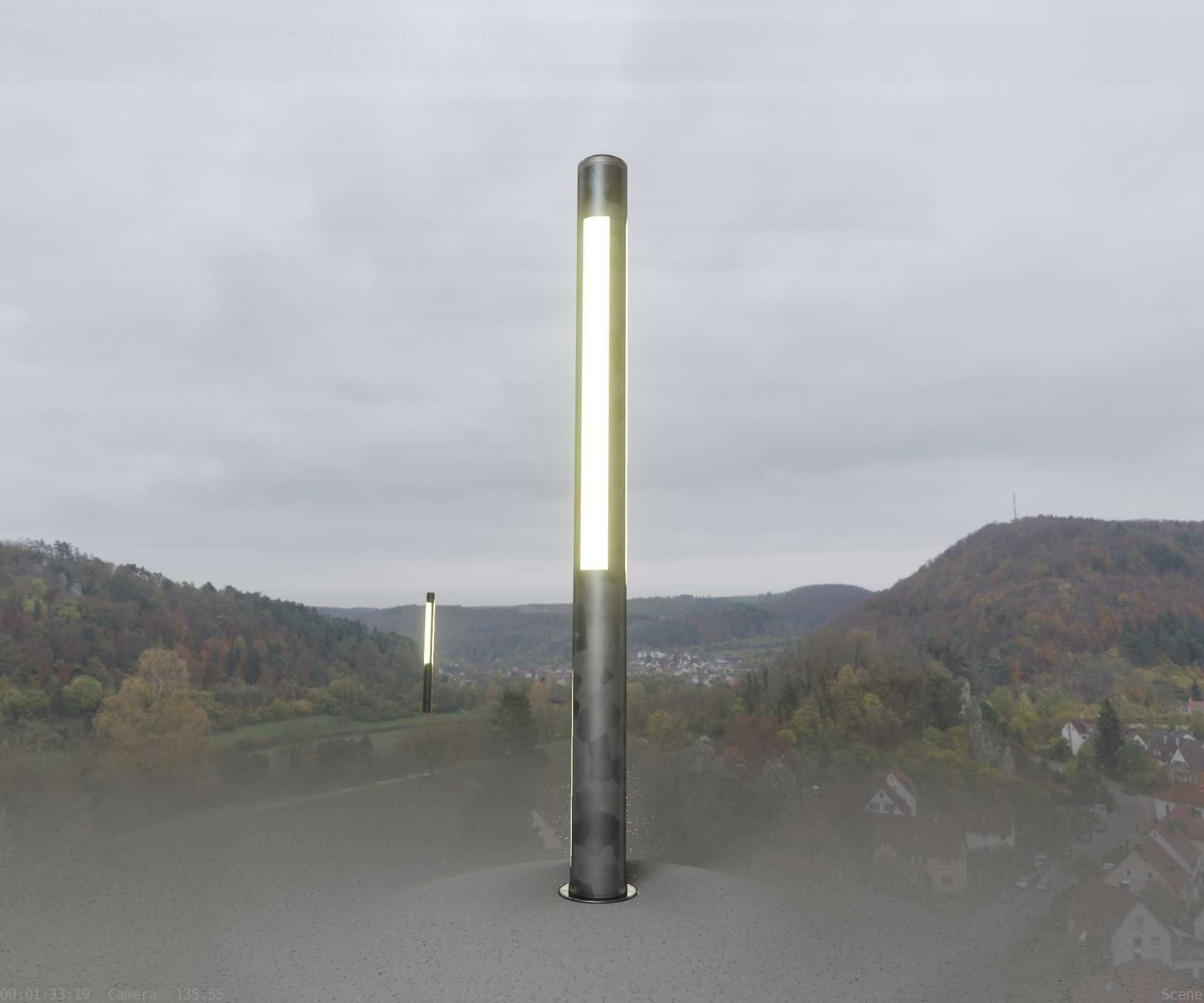 Galvanized Light-Column -23- Street-Light 9 Low-poly 3D model_2