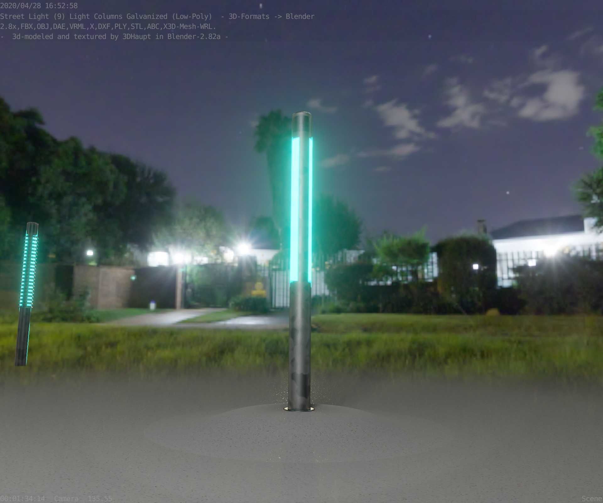 Galvanized Light-Column -23- Street-Light 9 Low-poly 3D model_79