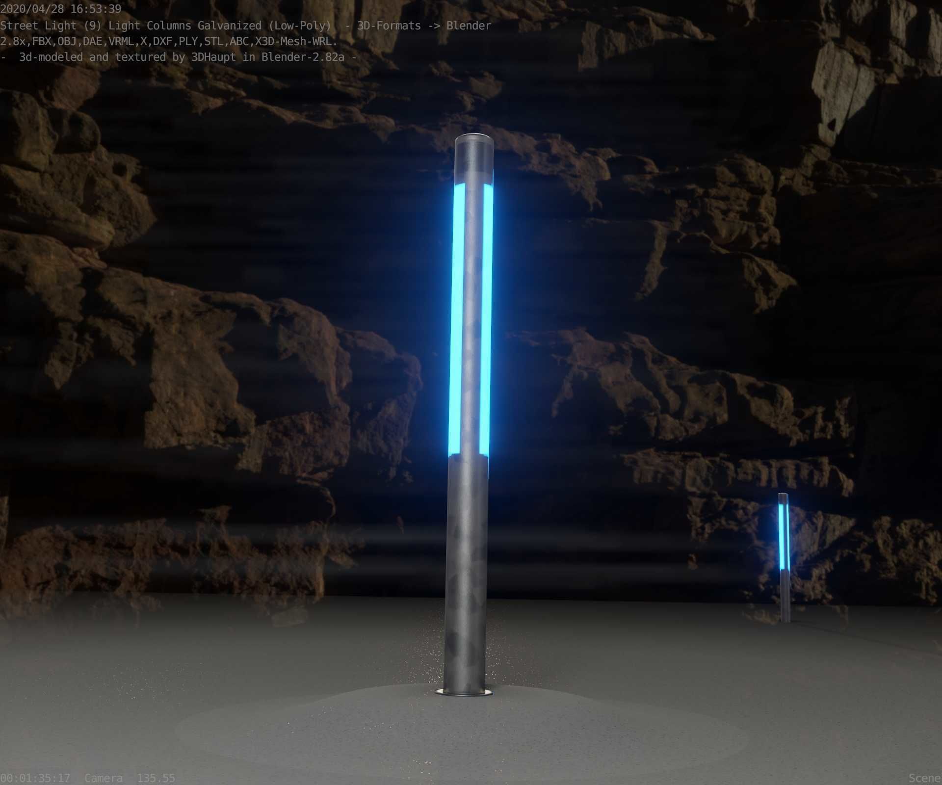 Galvanized Light-Column -23- Street-Light 9 Low-poly 3D model_97