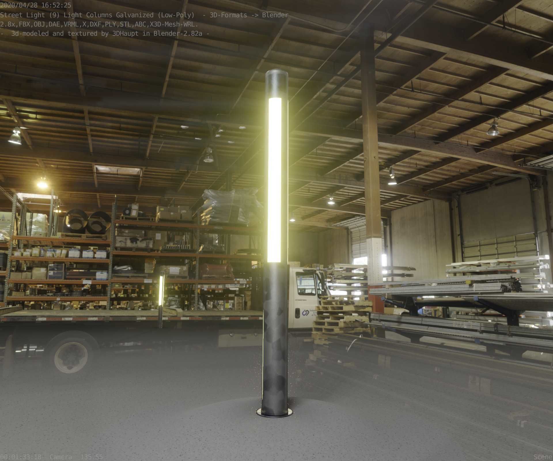 Galvanized Light-Column -23- Street-Light 9 Low-poly 3D model_61