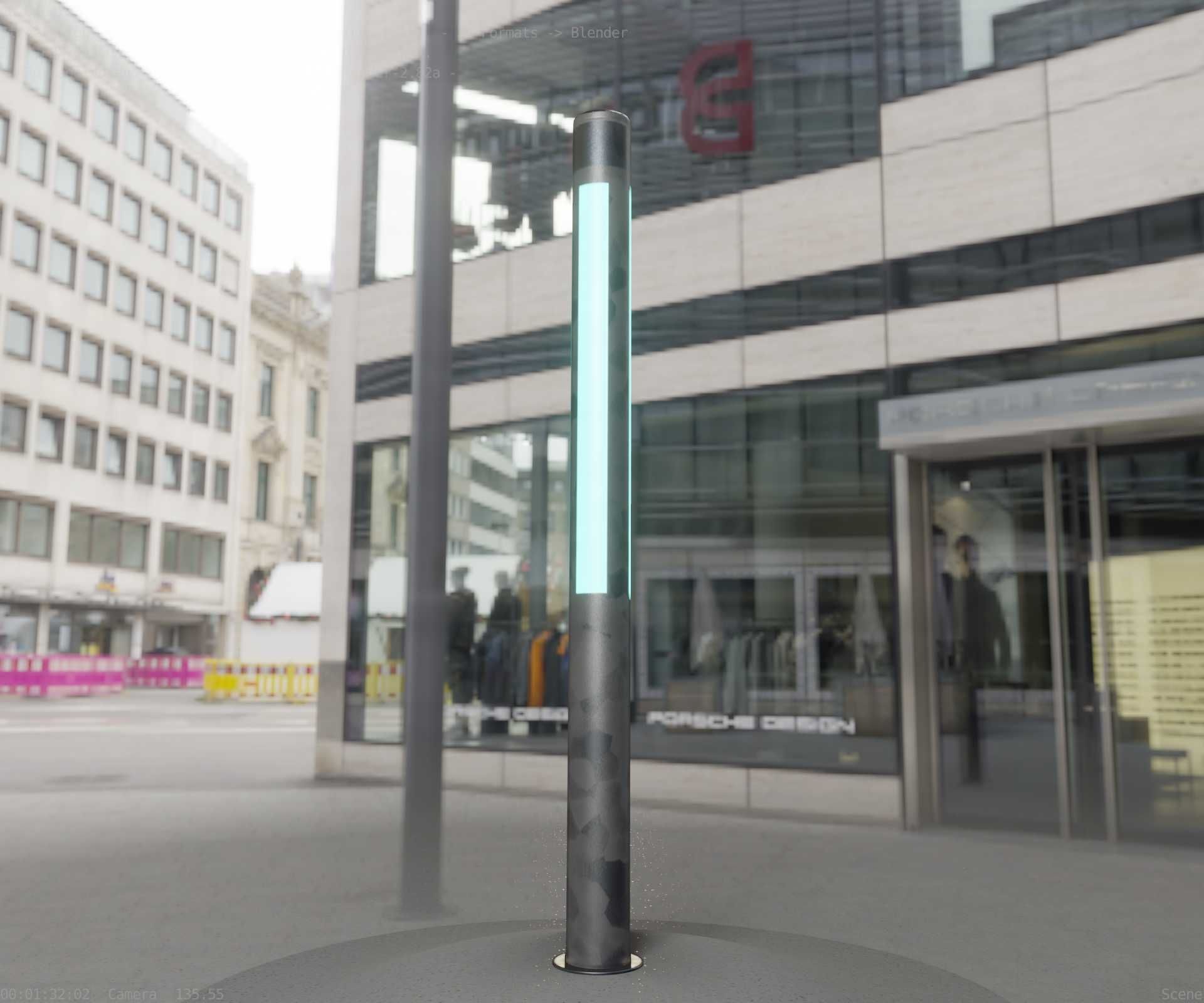 Galvanized Light-Column -23- Street-Light 9 Low-poly 3D model_21