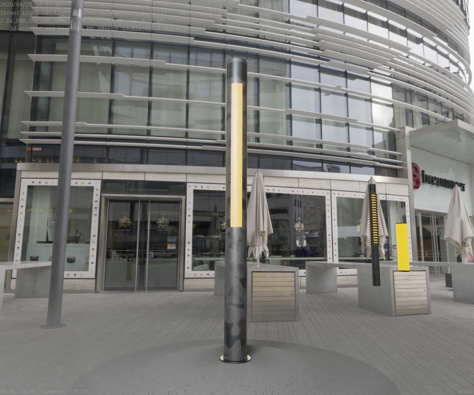 Galvanized Light-Column -23- Street-Light 9 Low-poly 3D model_39