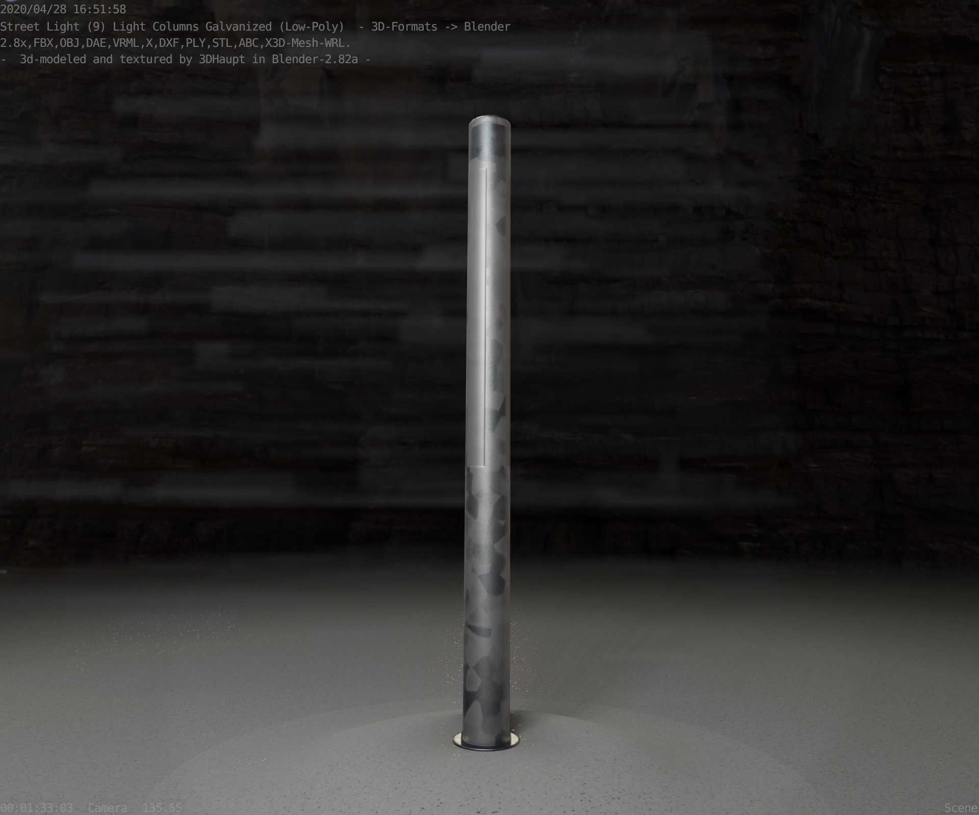 Galvanized Light-Column -23- Street-Light 9 Low-poly 3D model_46