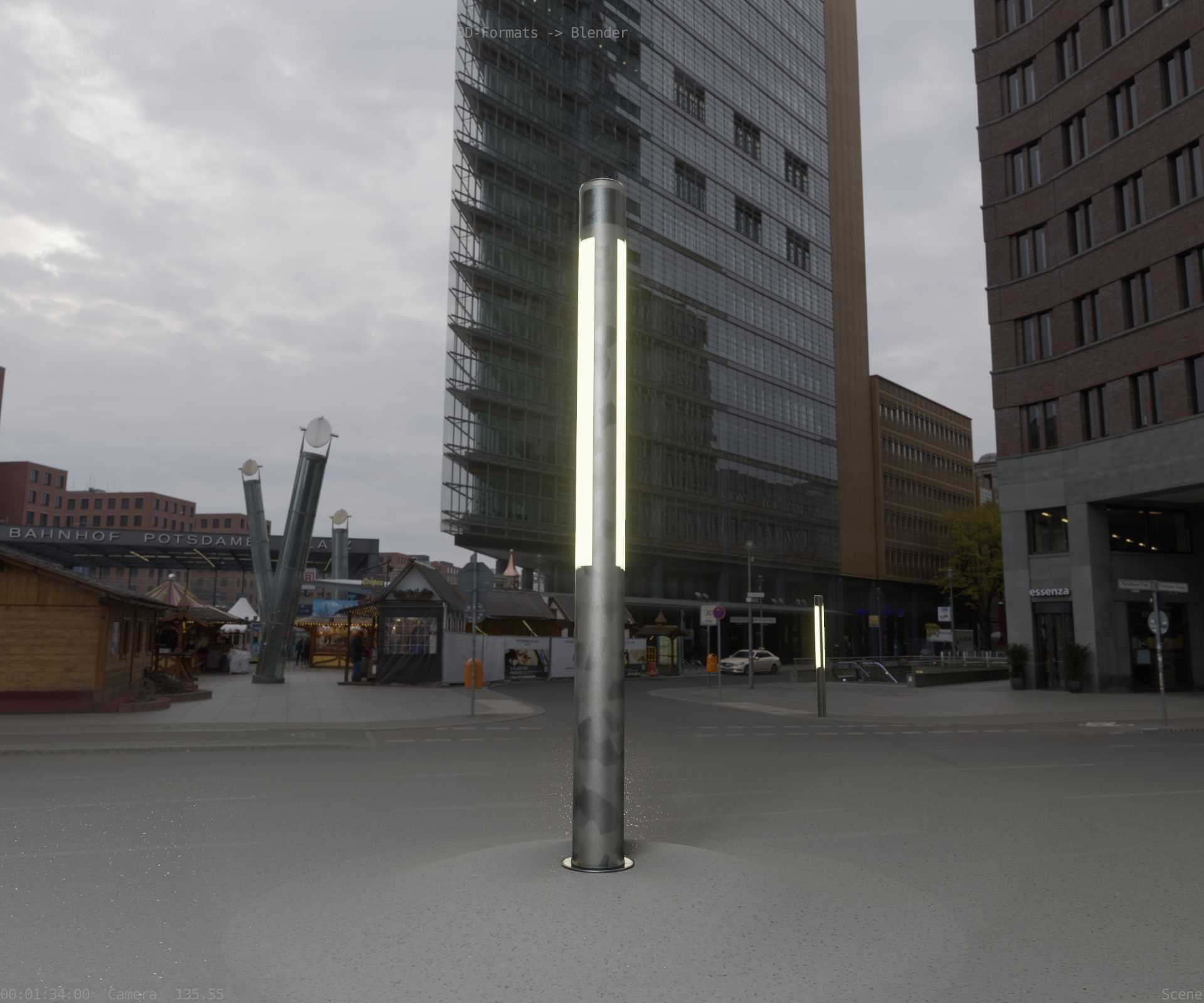 Galvanized Light-Column -23- Street-Light 9 Low-poly 3D model_66